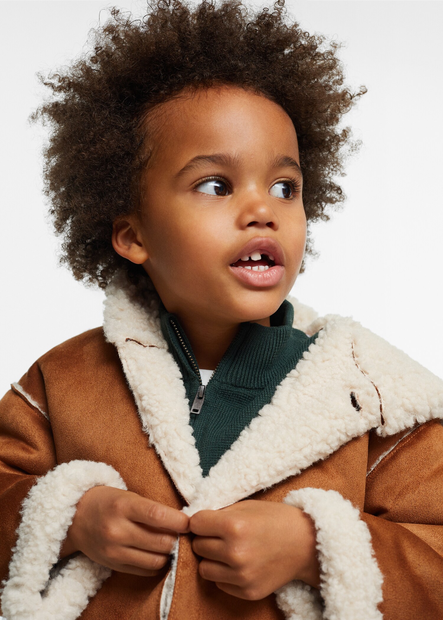Faux-shearling suedette coat - Details of the article 1