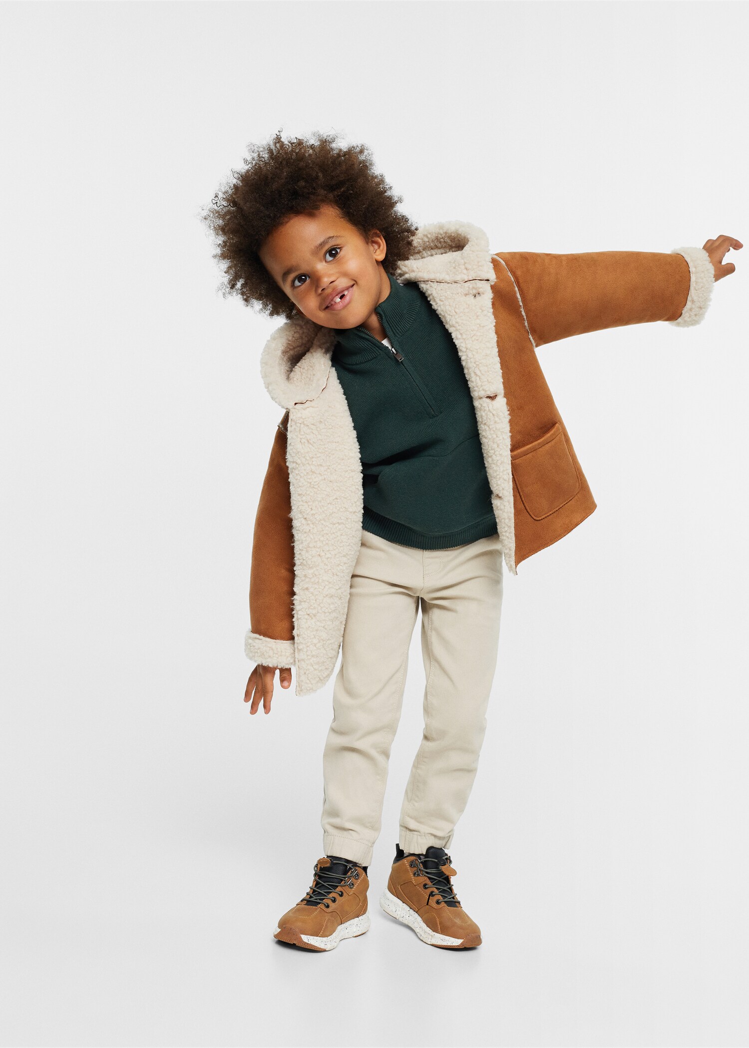 Faux-shearling suedette coat - Details of the article 2