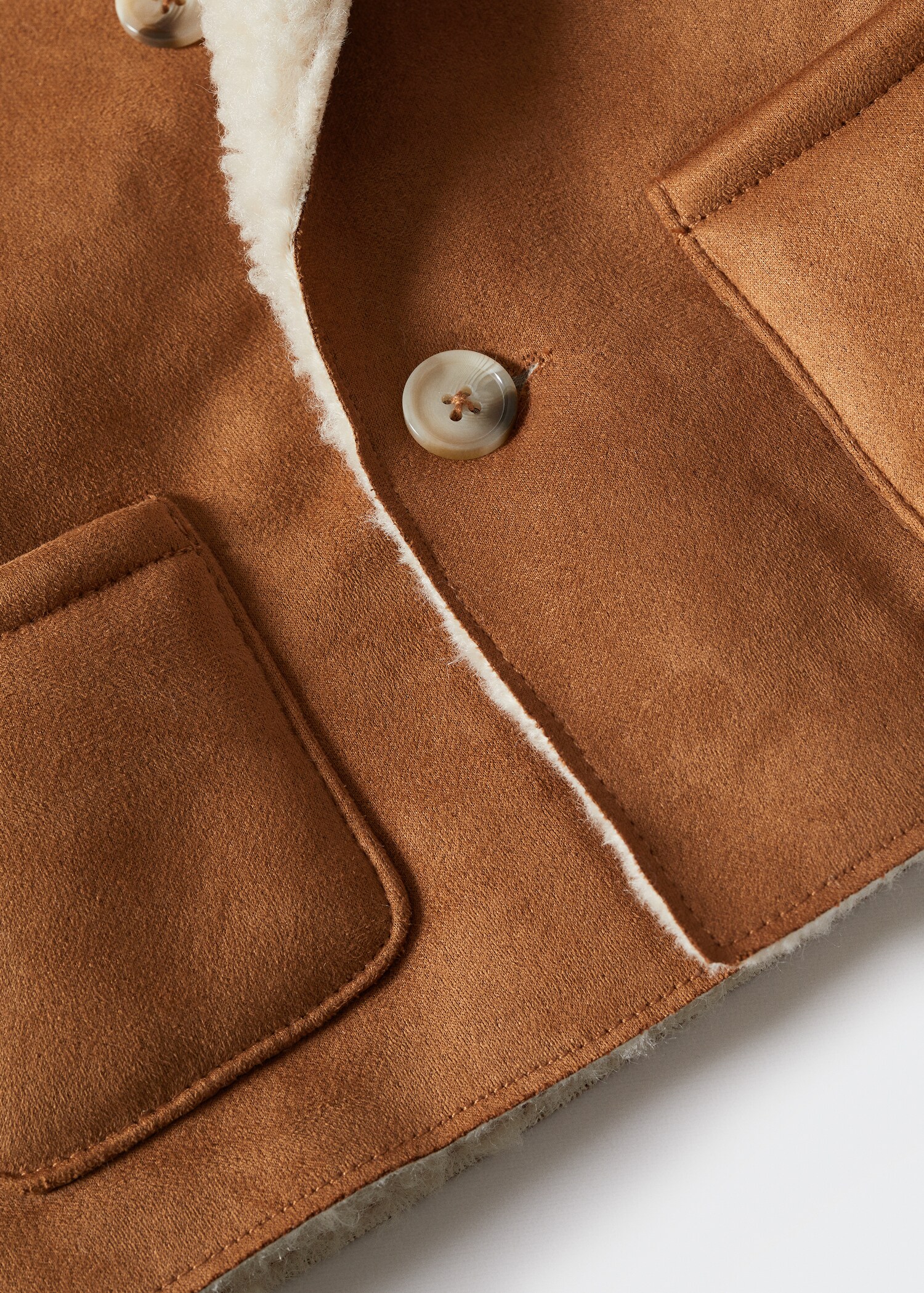 Faux-shearling suedette coat - Details of the article 8