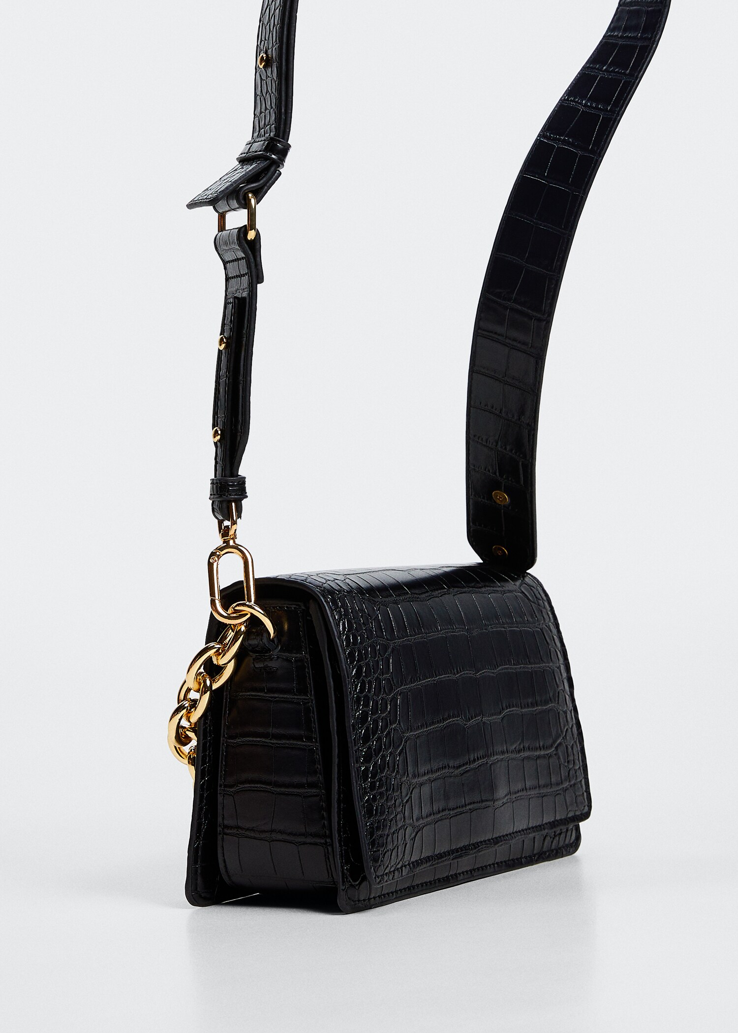 Sac anse double imitation crocodile - Plan moyen