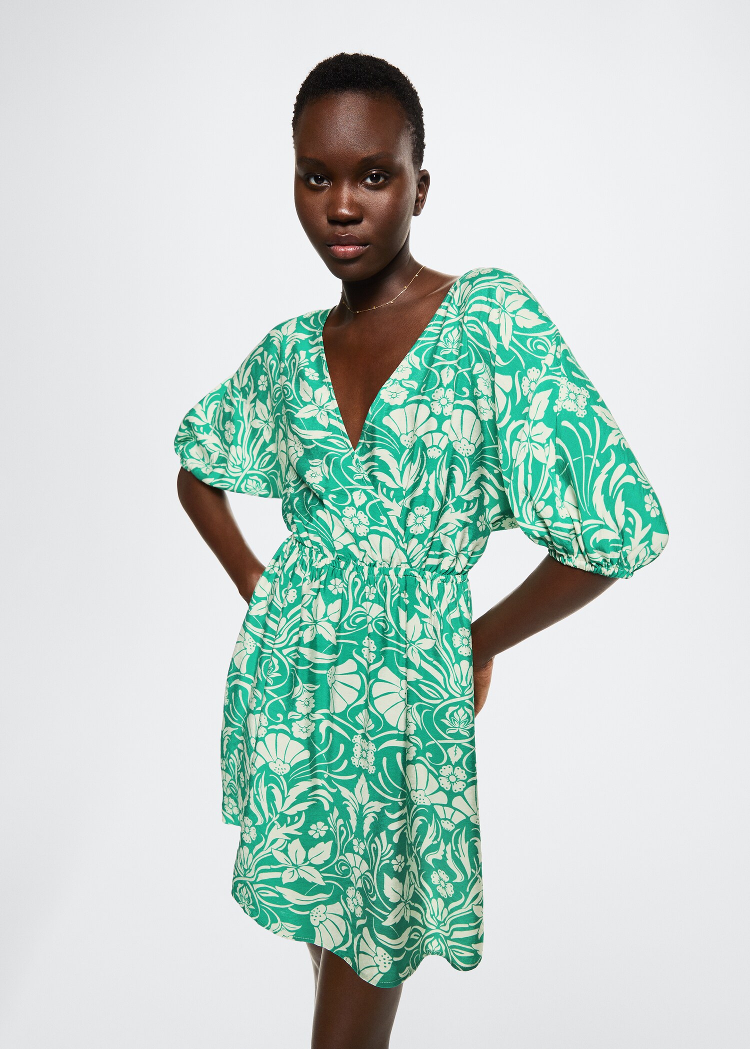 Flowy printed dress - Medium plane