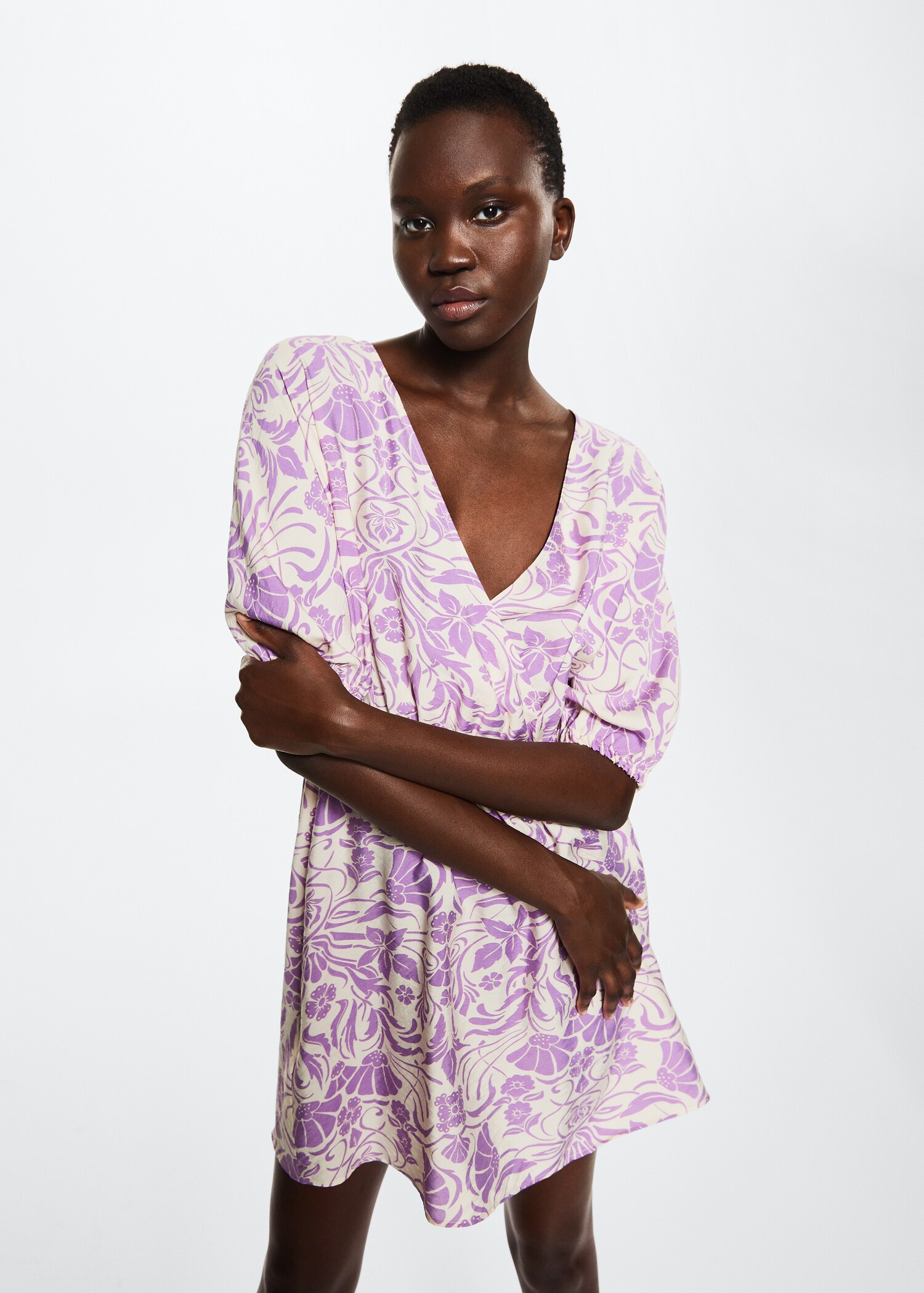 Flowy printed dress - Medium plane