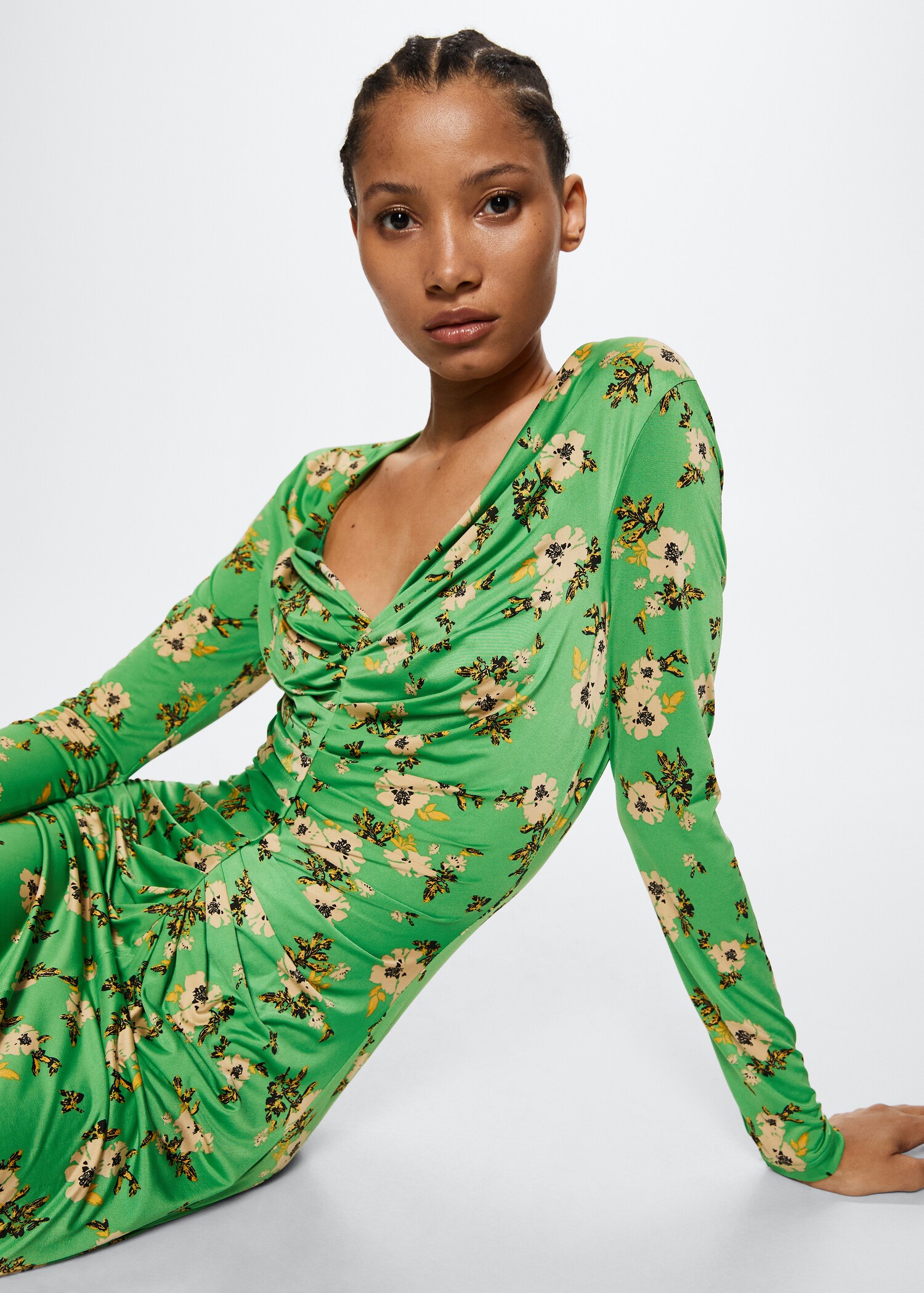 Ruched detail flower dress - Details of the article 2