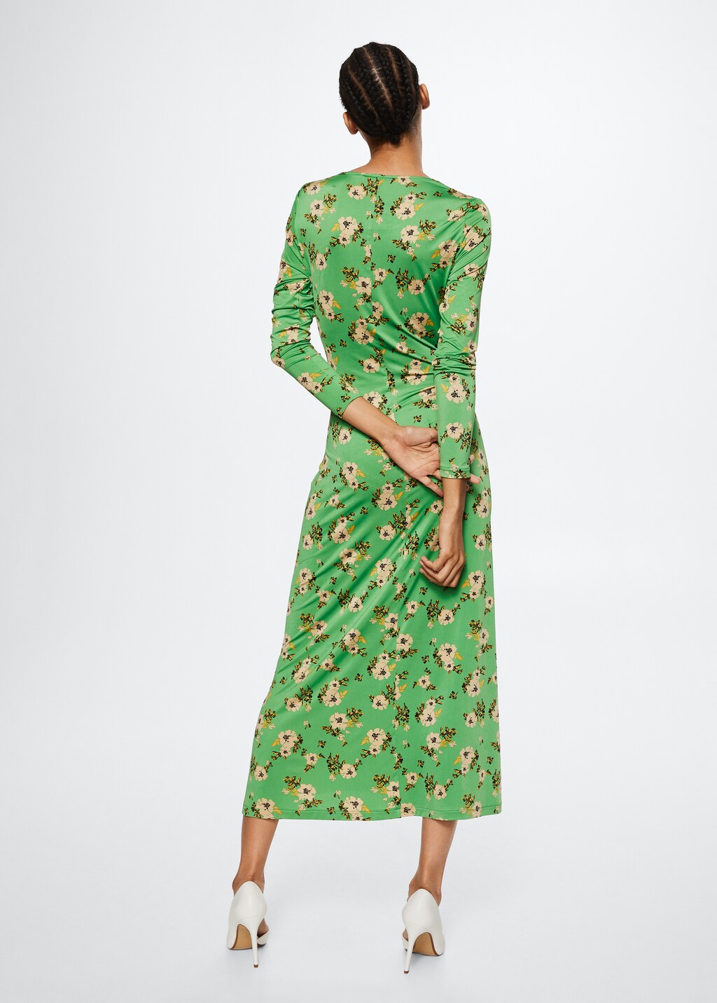 Robe mango verte fleurs hotsell