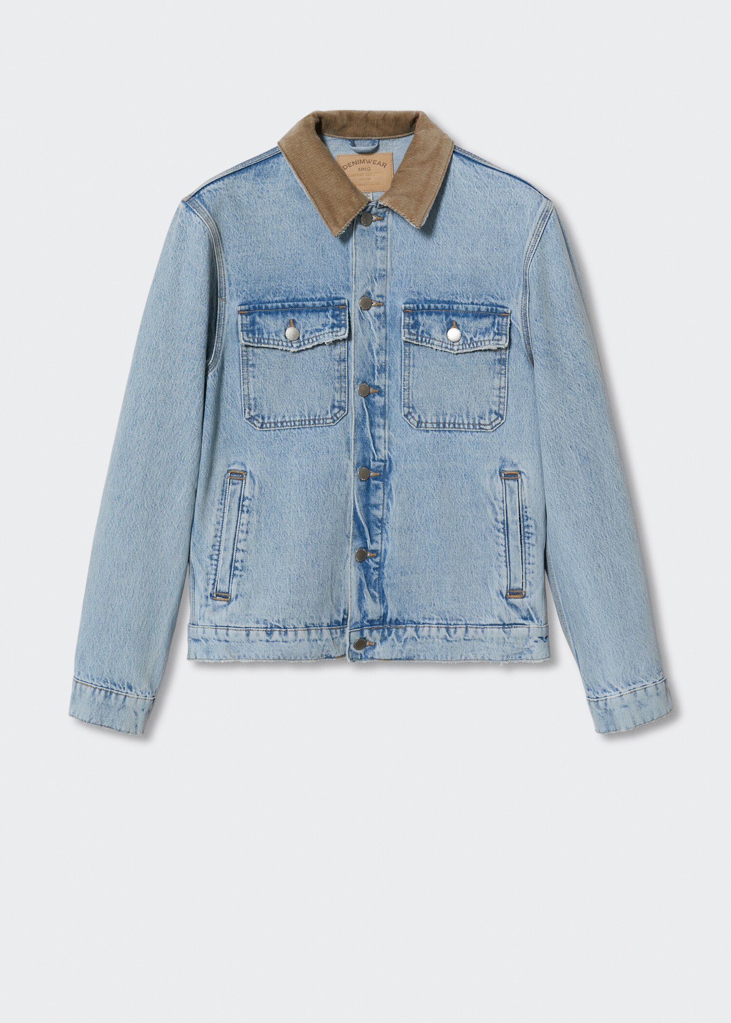 Denim jacket with corduroy collar  - Article without model