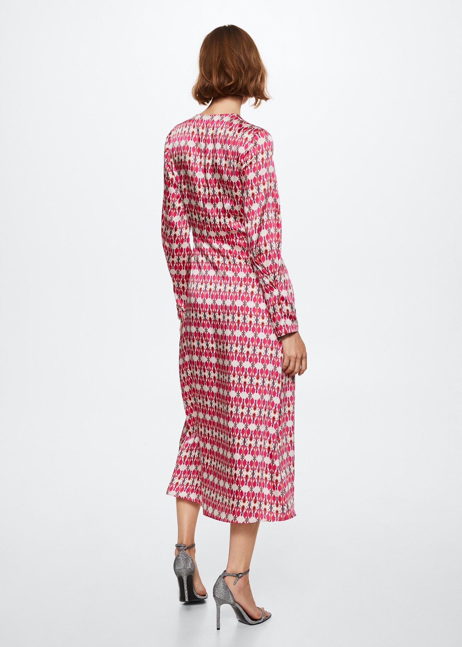 Vestido cruzado estampado - Reverso del artículo