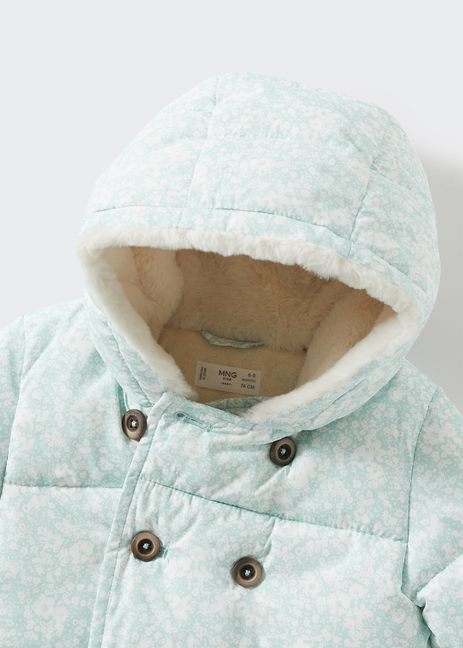 Faux-fur quilted coat - Details of the article 8