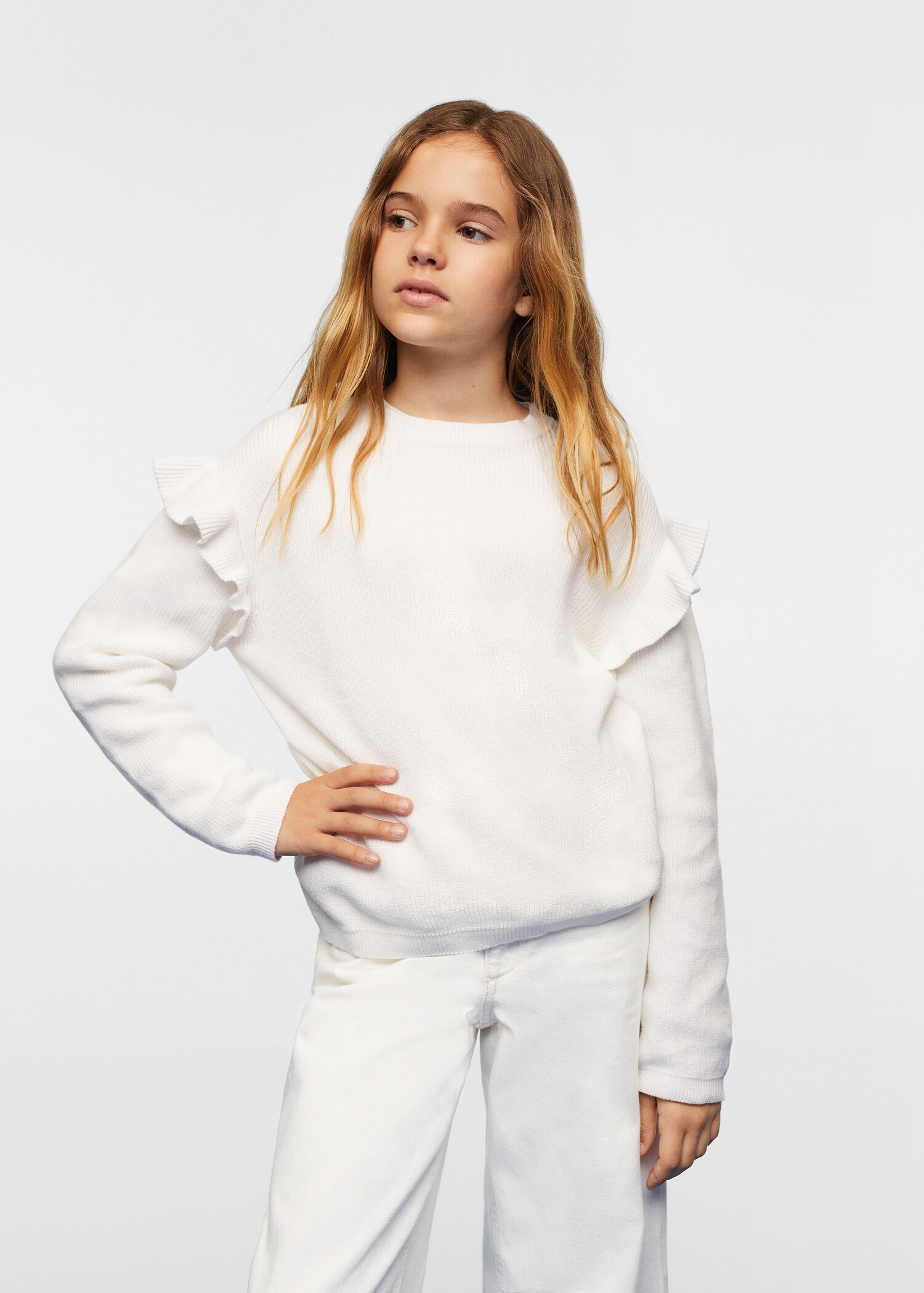 Ruffled cotton sweater - Details of the article 2