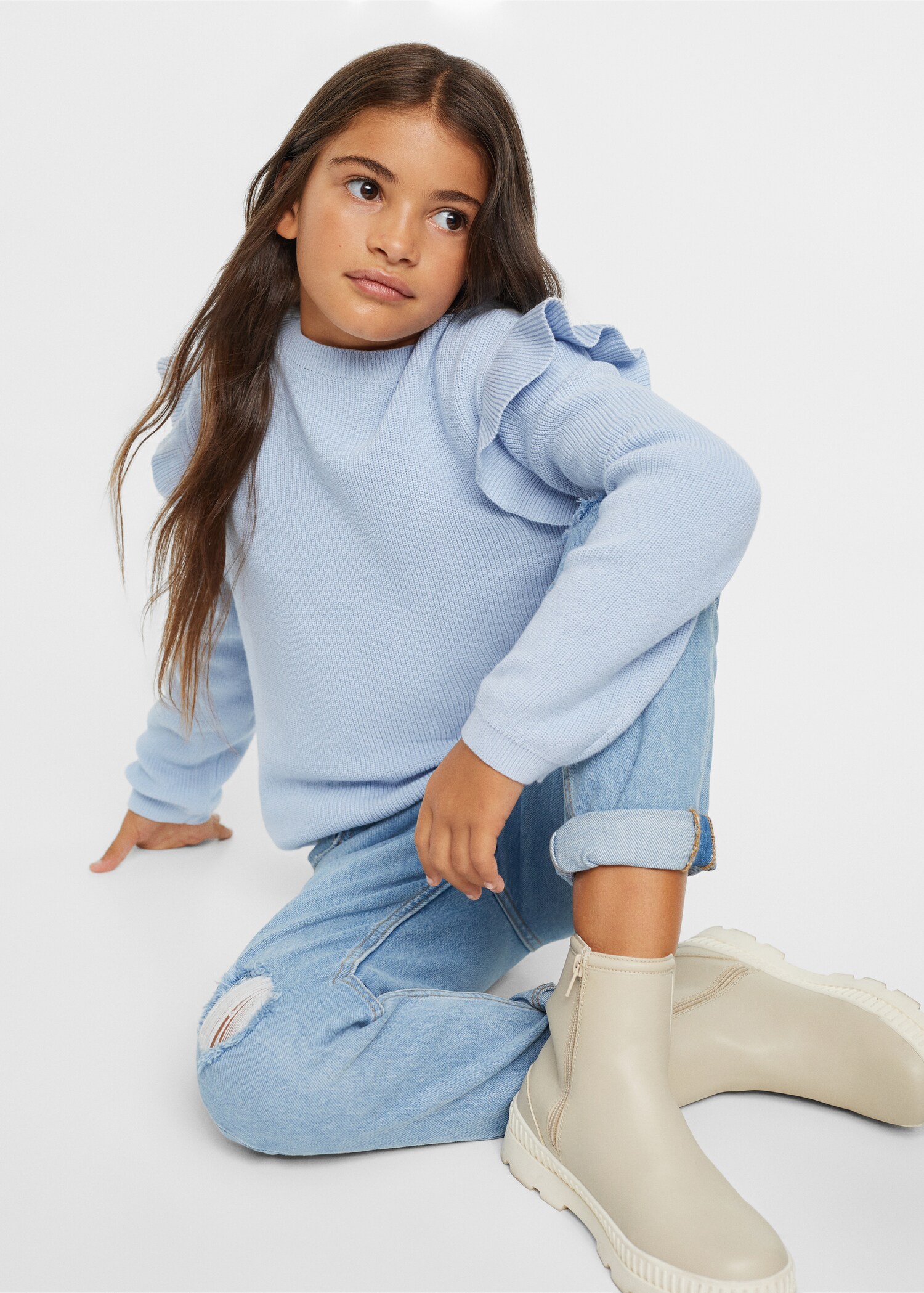 Ruffled cotton sweater - Details of the article 2