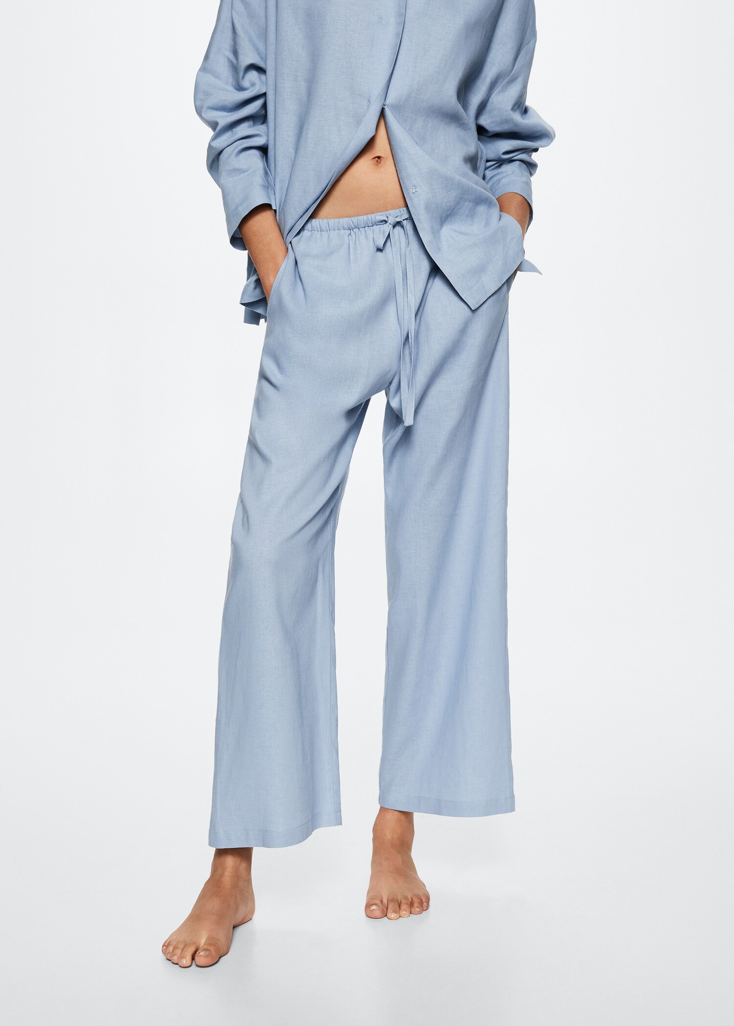Linen pyjama trousers - Medium plane