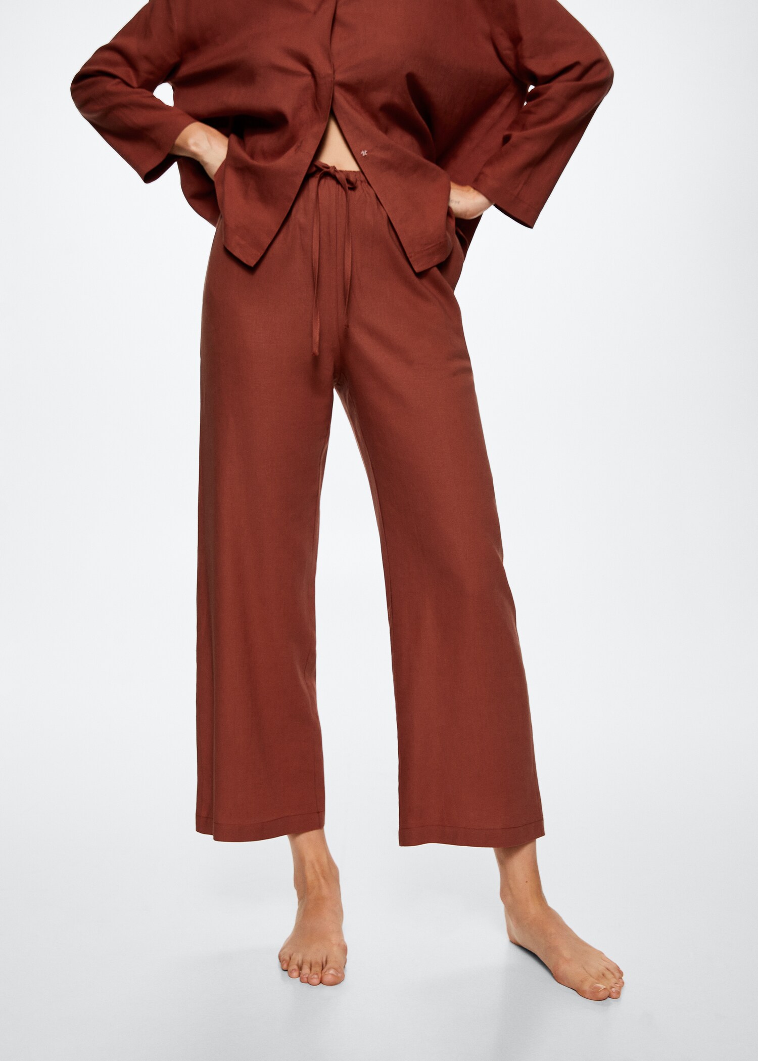 Linen pyjama trousers - Medium plane