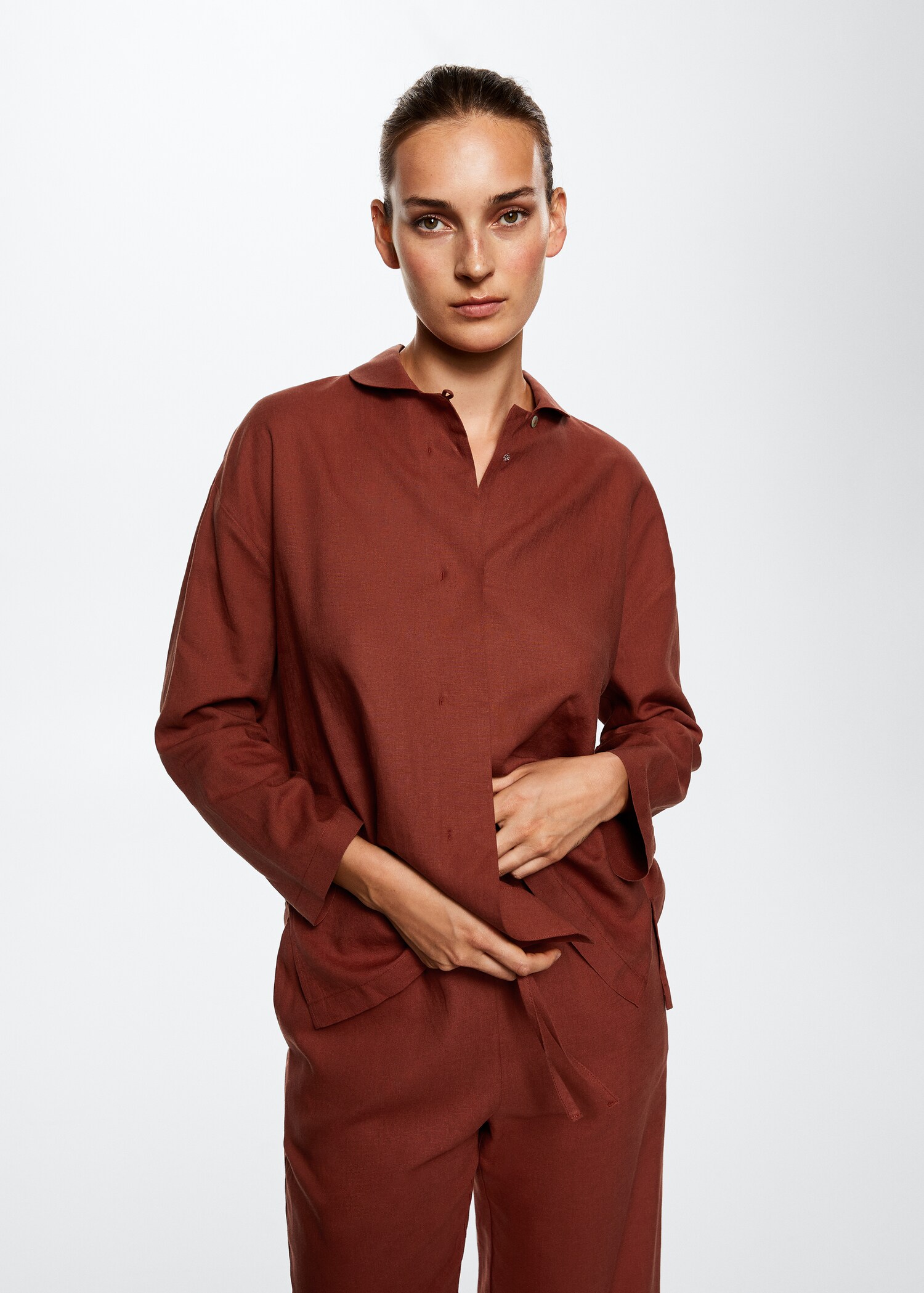 Linen pyjama trousers - Details of the article 1