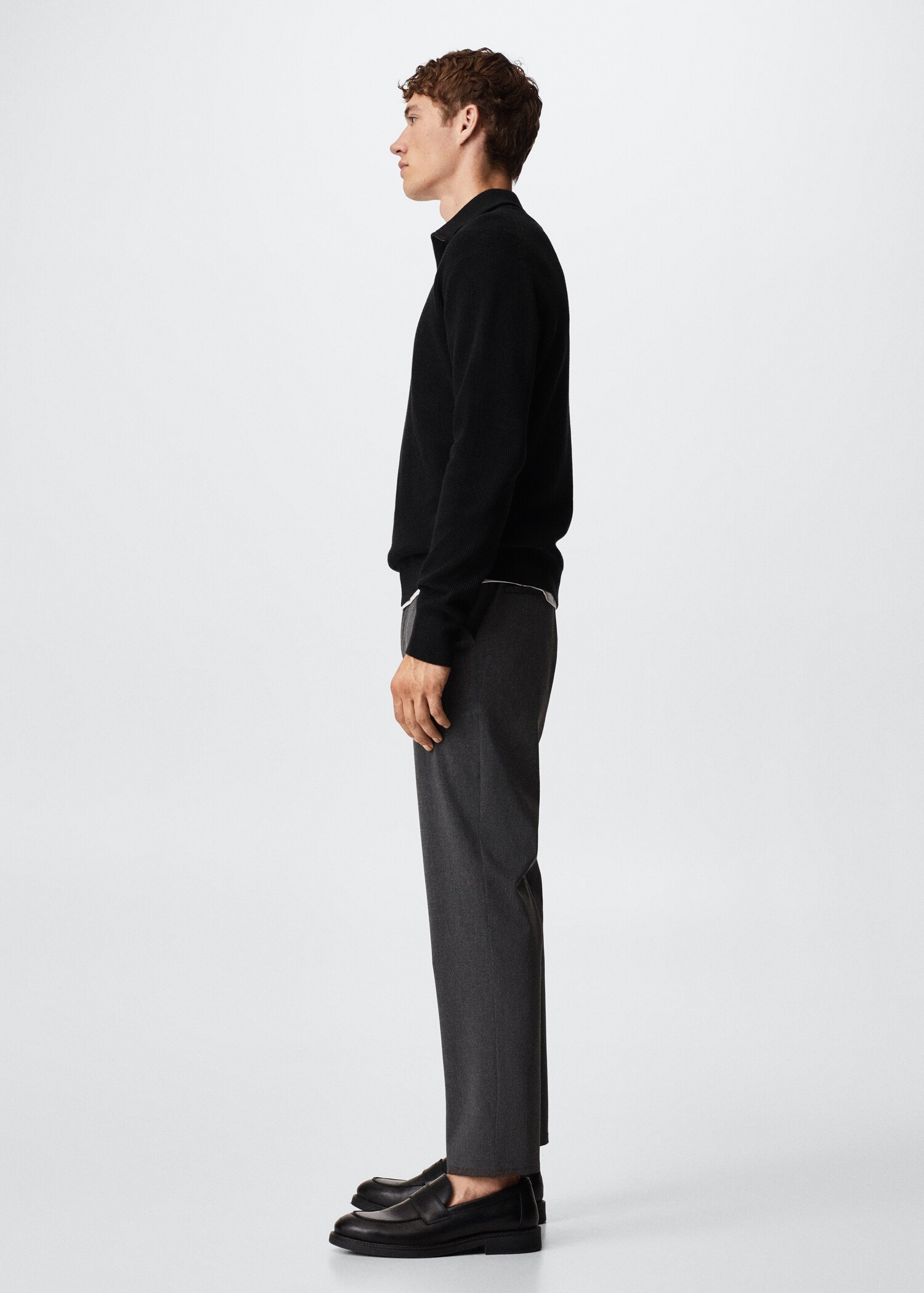Structured sweater with zip neck  - Details of the article 2