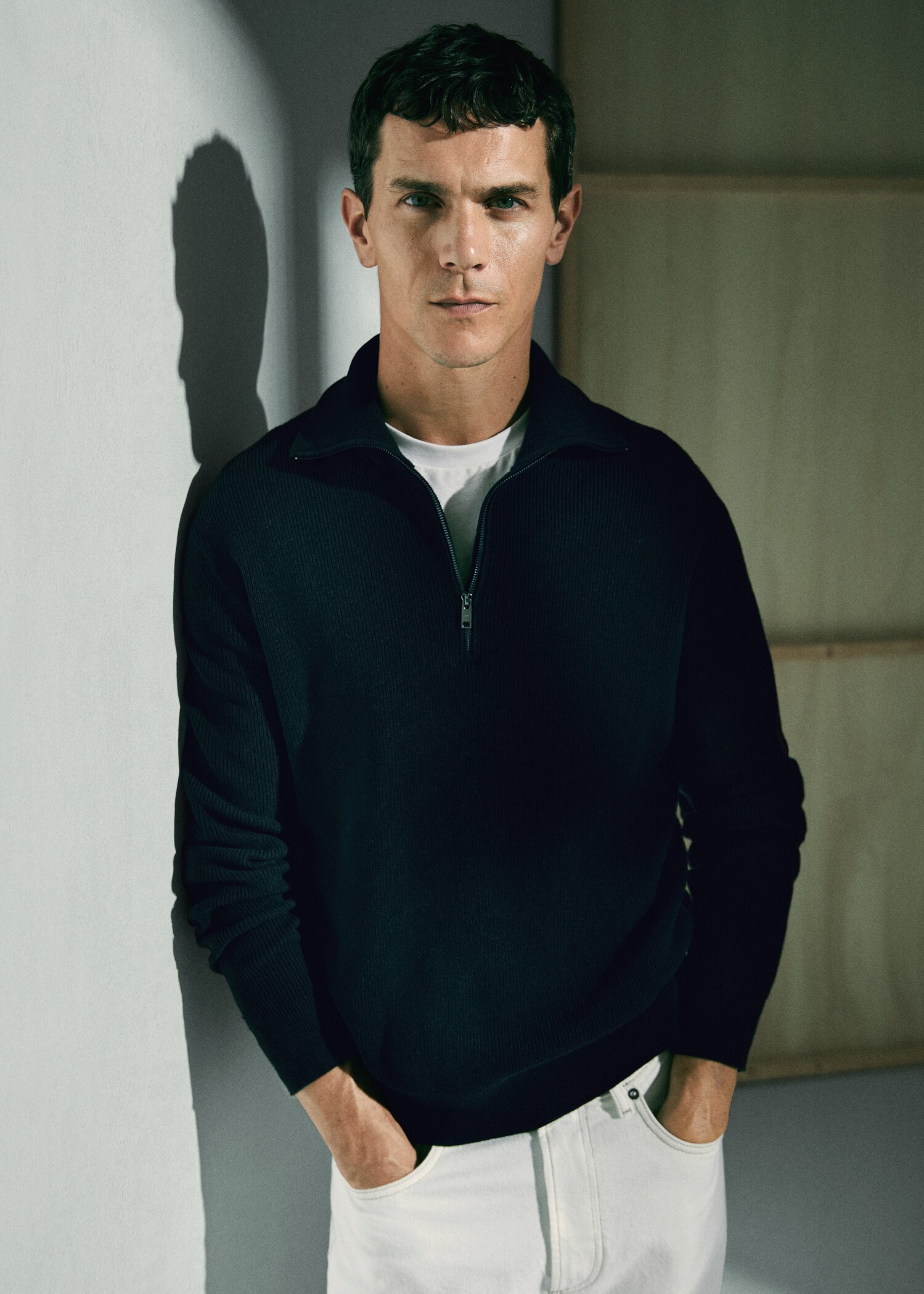 Structured sweater with zip neck  - Details of the article 5