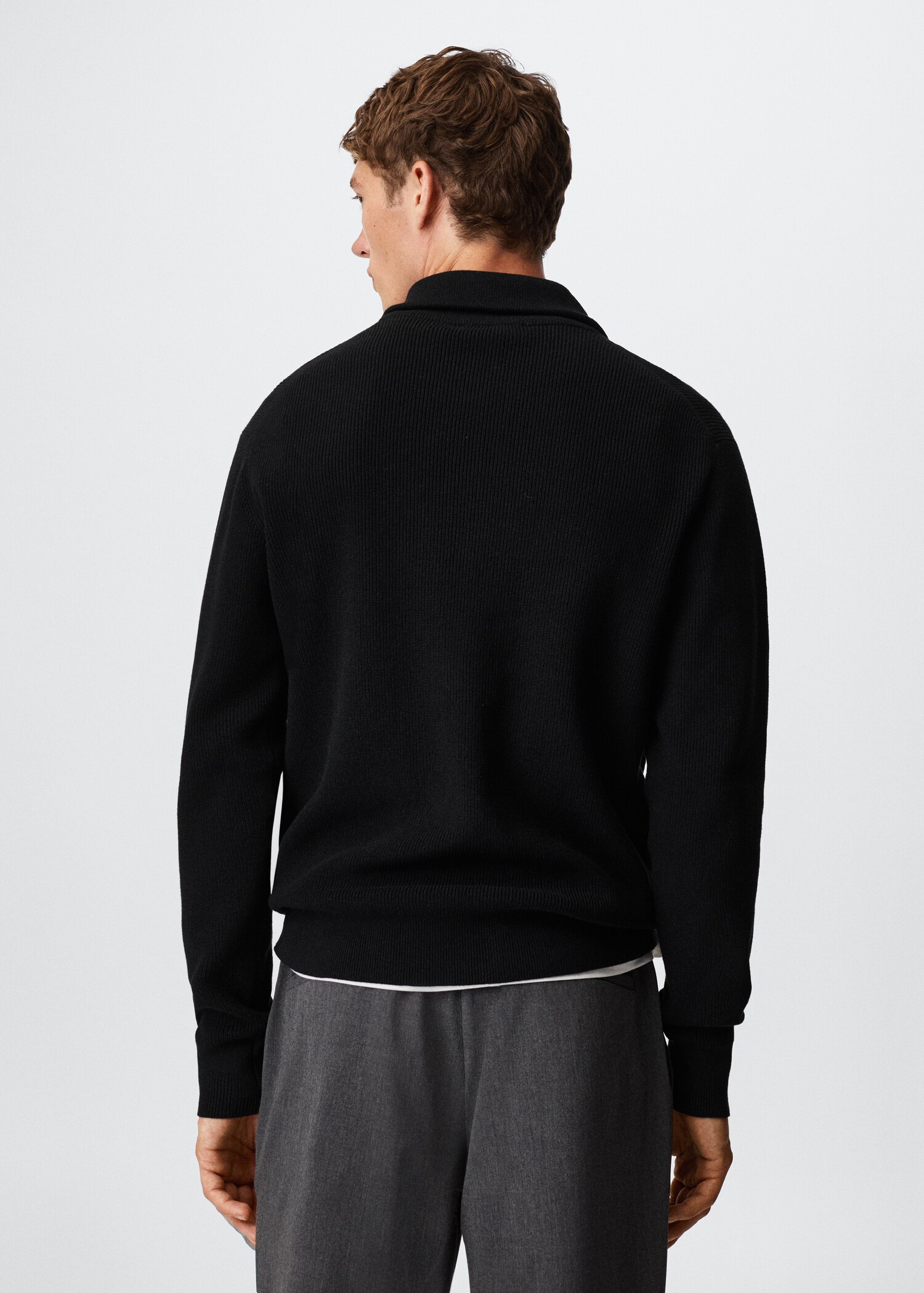 Structured sweater with zip neck  - Reverse of the article