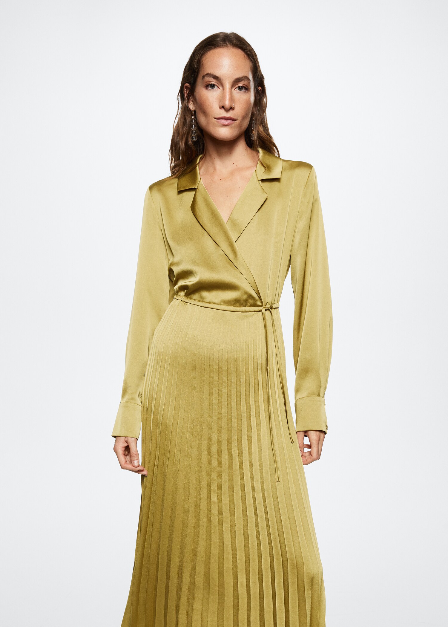 Pleated satin dress - Medium plane