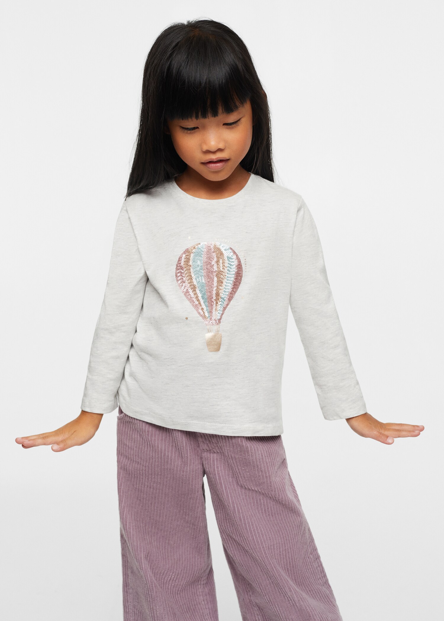 Long-sleeved t-shirt with sequins - Medium plane