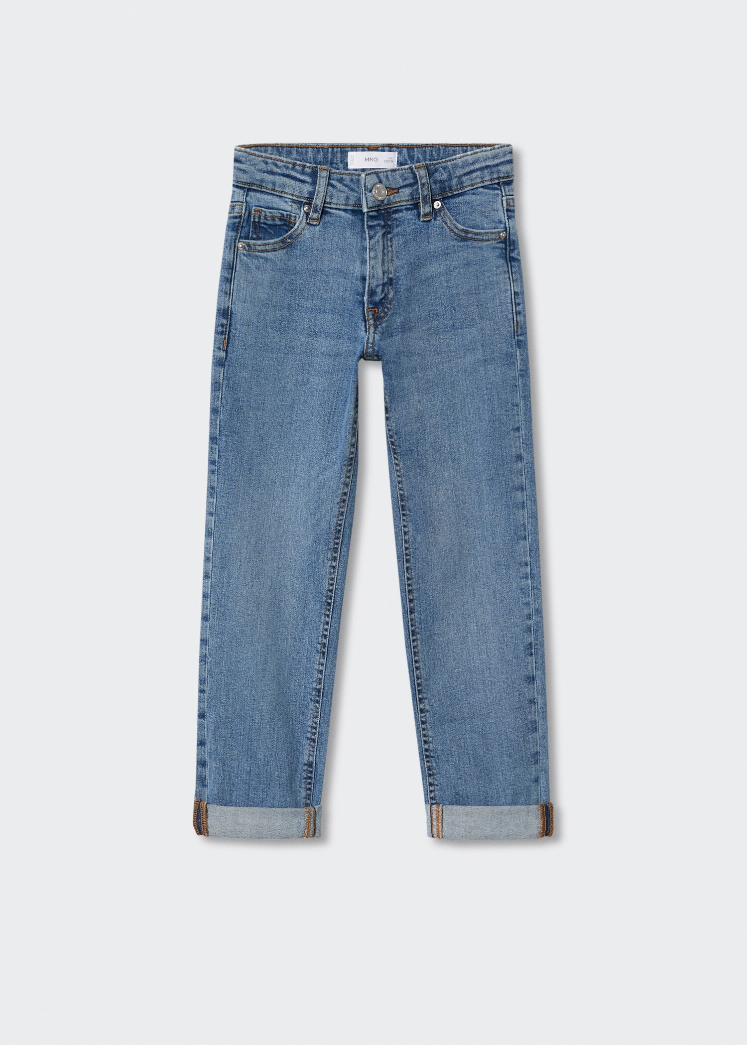 Jeans regular de base com dobra - Artigo sem modelo