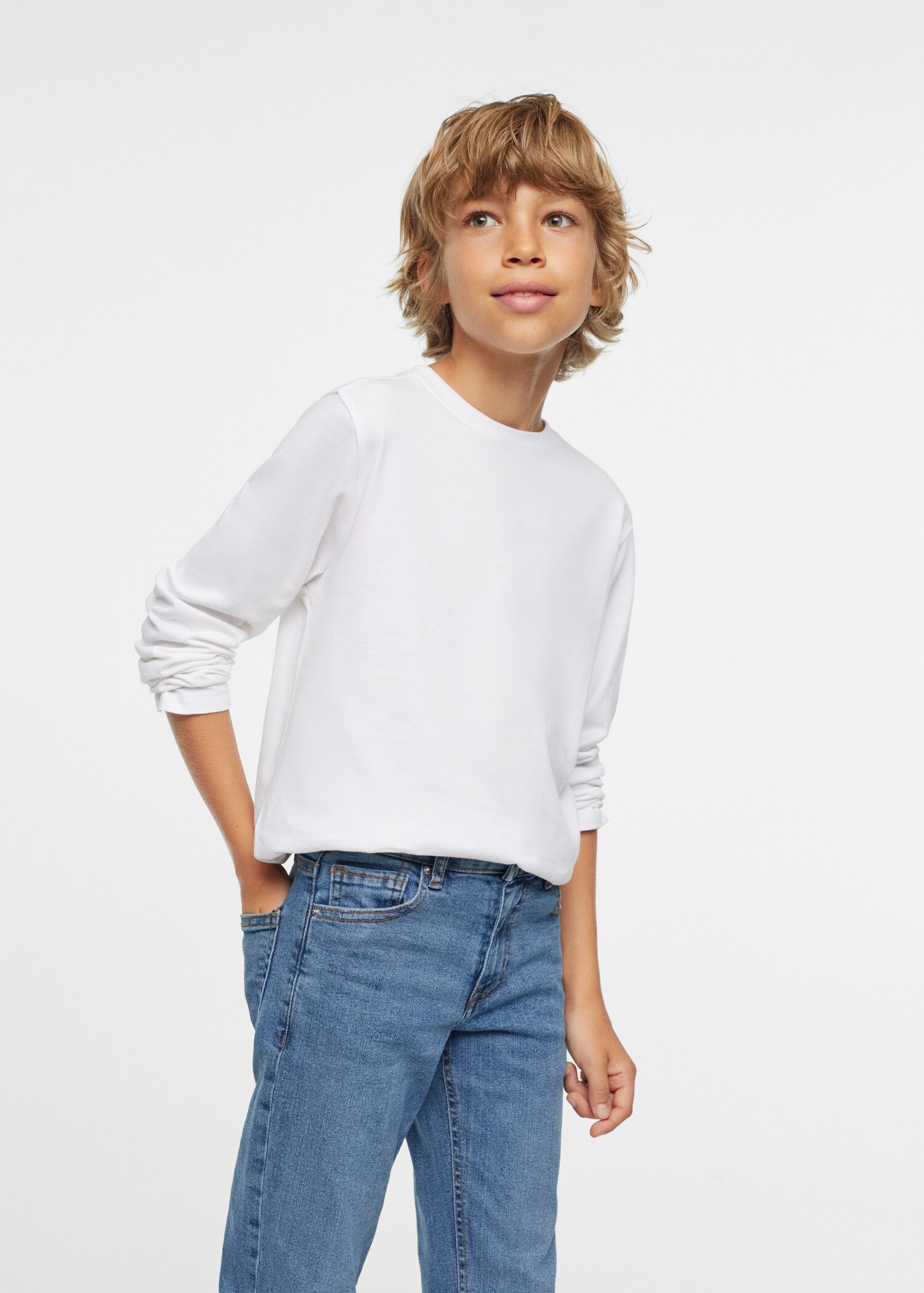 Jeans regular de base com dobra - Pormenor do artigo 2