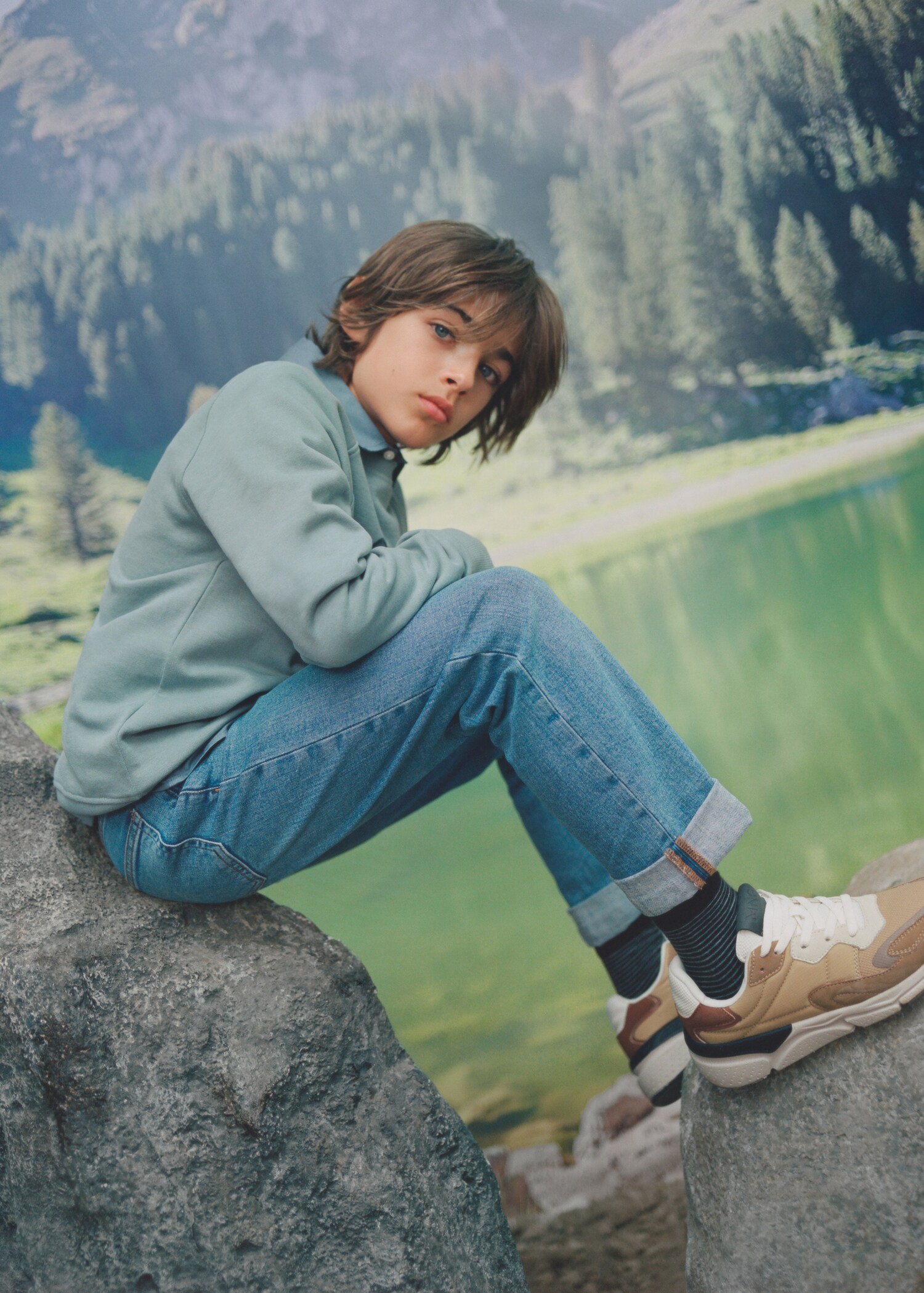 Jeans regular de base com dobra - Pormenor do artigo 6
