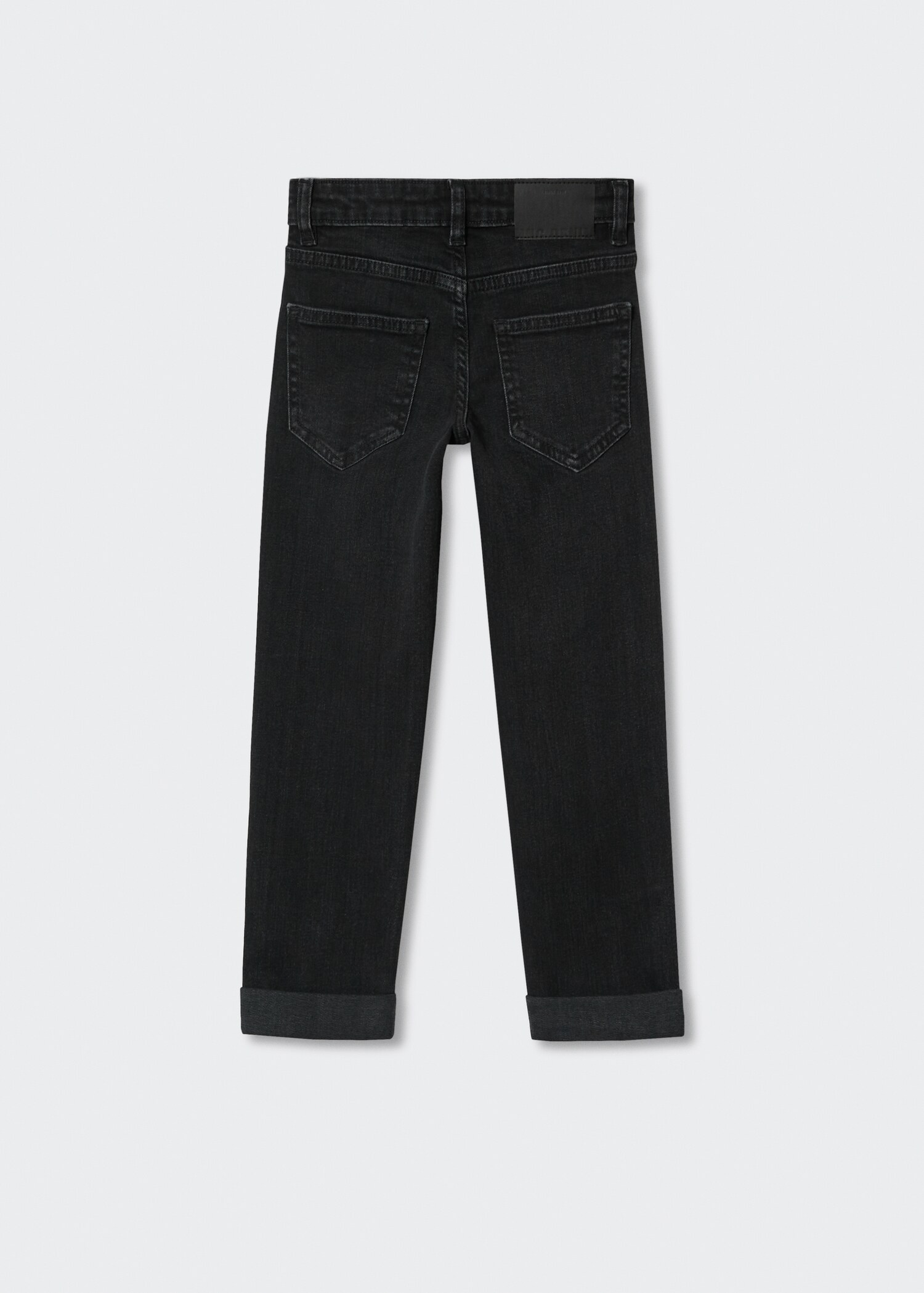 Jeans regular de base com dobra - Verso do artigo