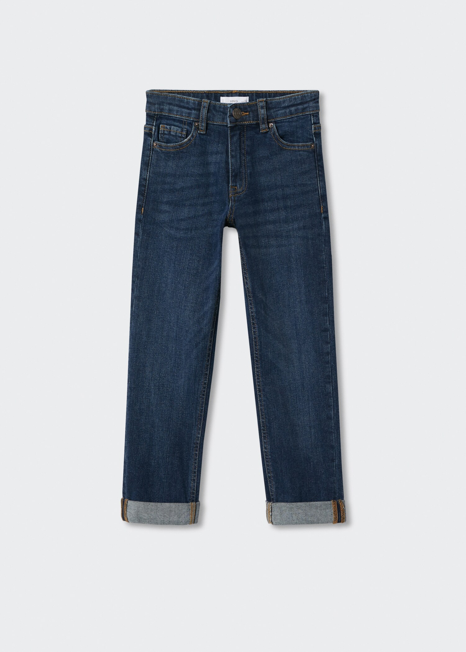 Jeans regular de base com dobra - Artigo sem modelo