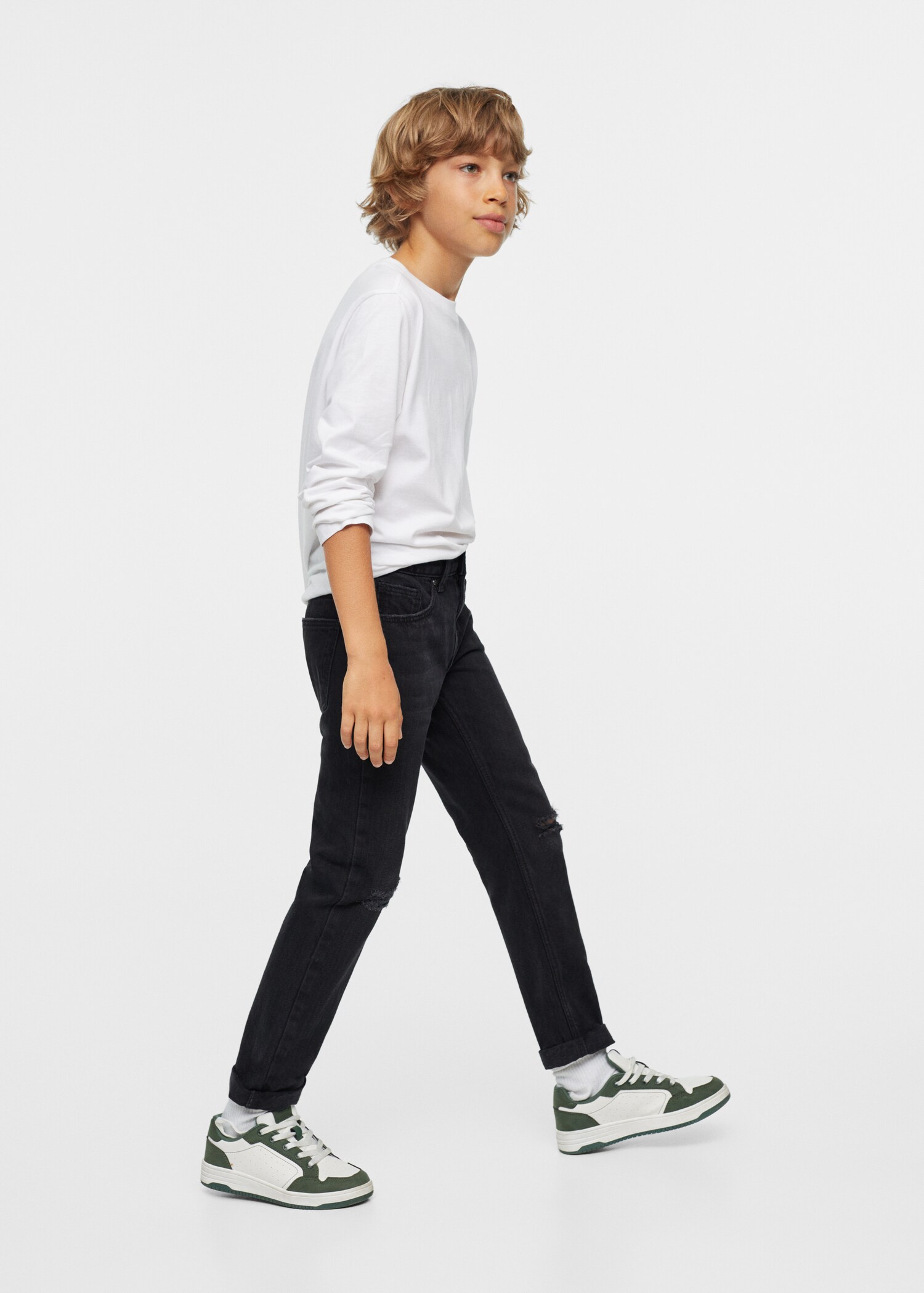 Decorative ripped regular jeans - Medium plane