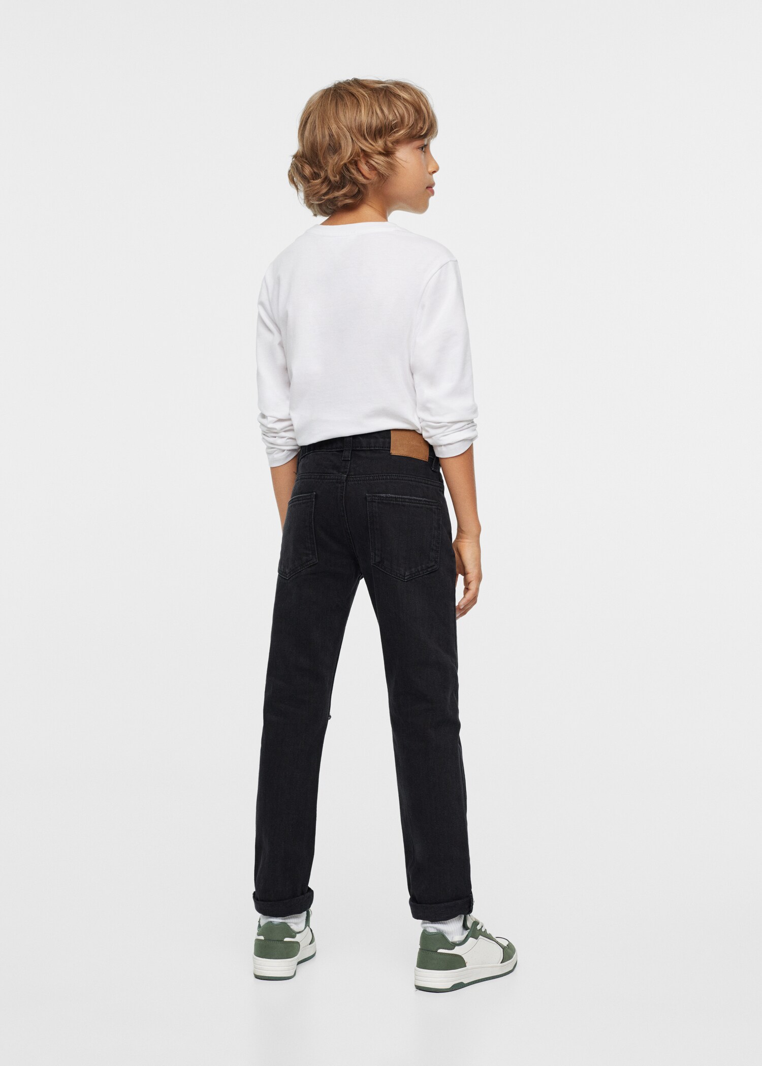 Decorative ripped regular jeans - Details of the article 3