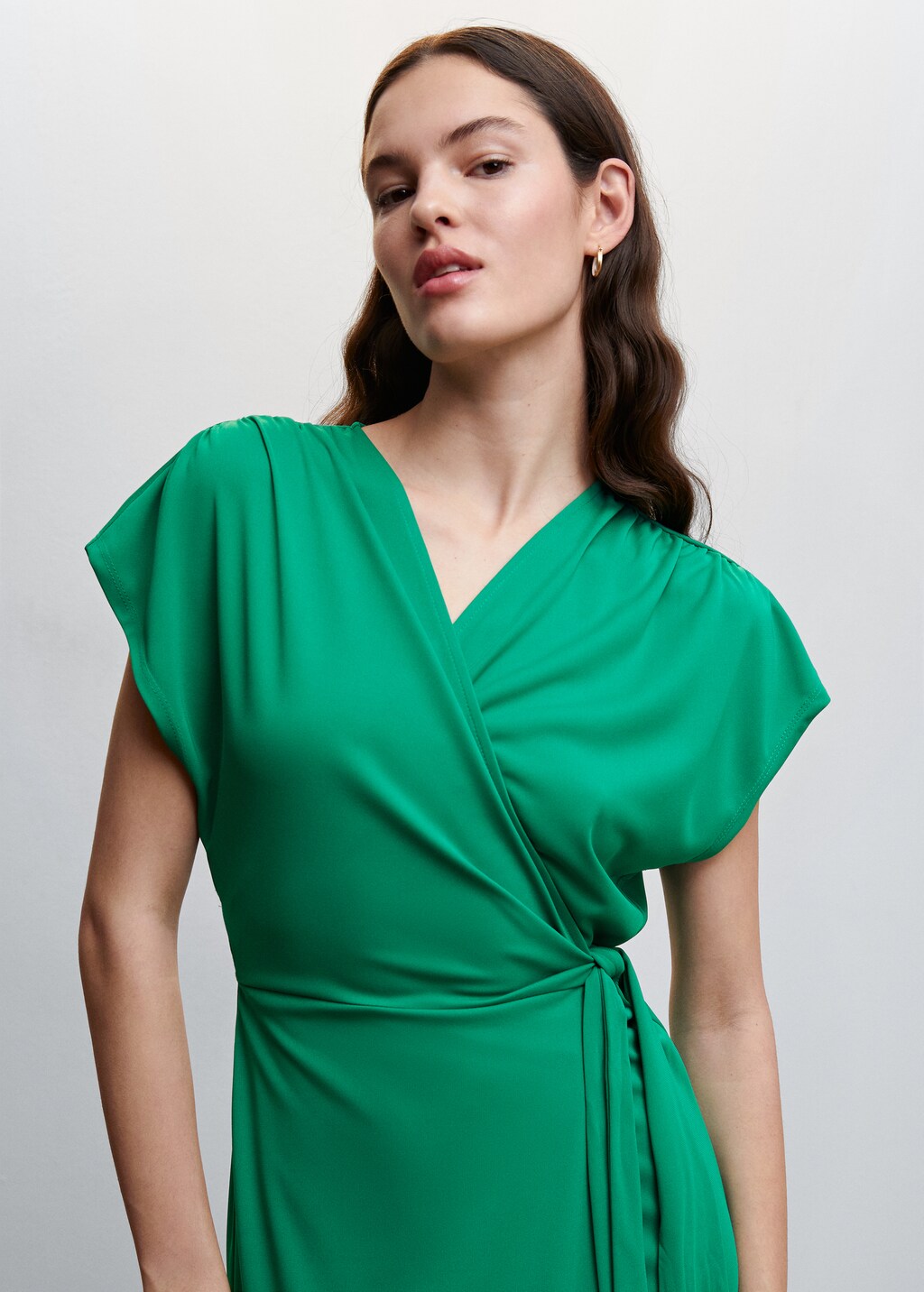 Mango bow wrap dress sale