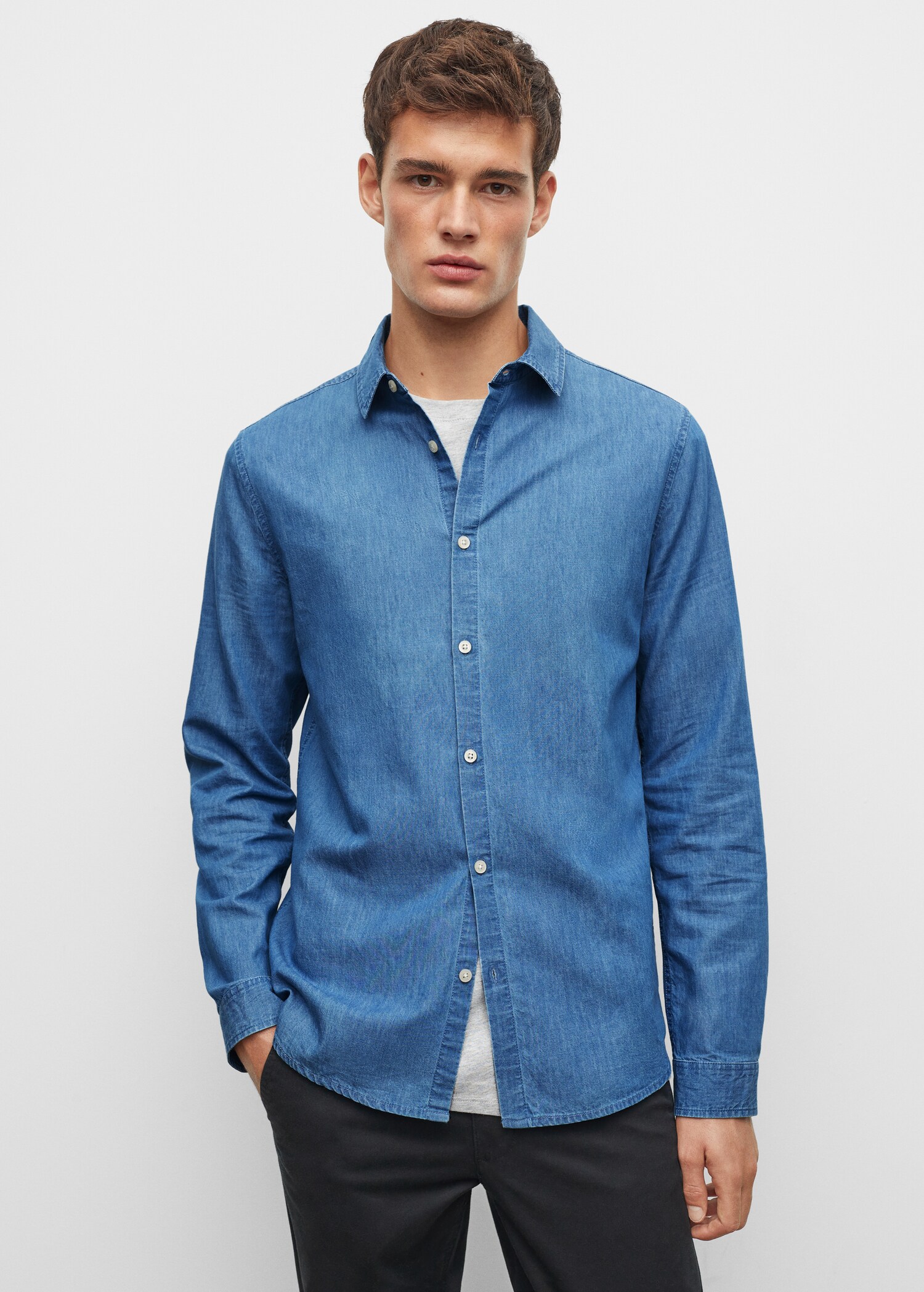Katoenen denim overhemd - Middenvlak