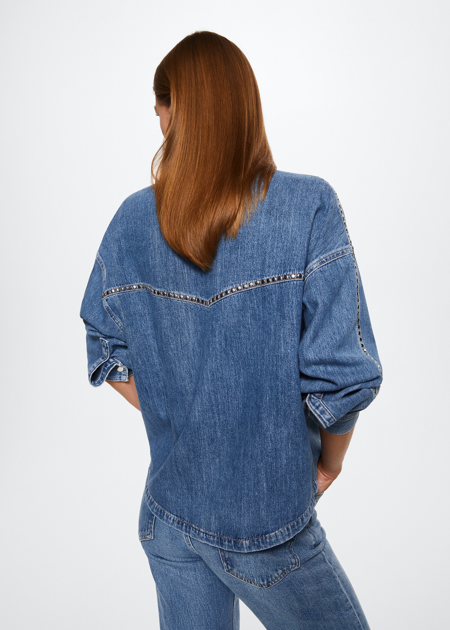 Denim shirt with studs - Reverse of the article