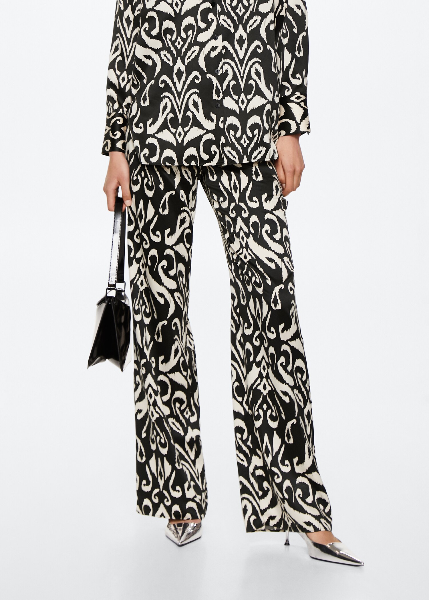 Satin printed trousers - Medium plane
