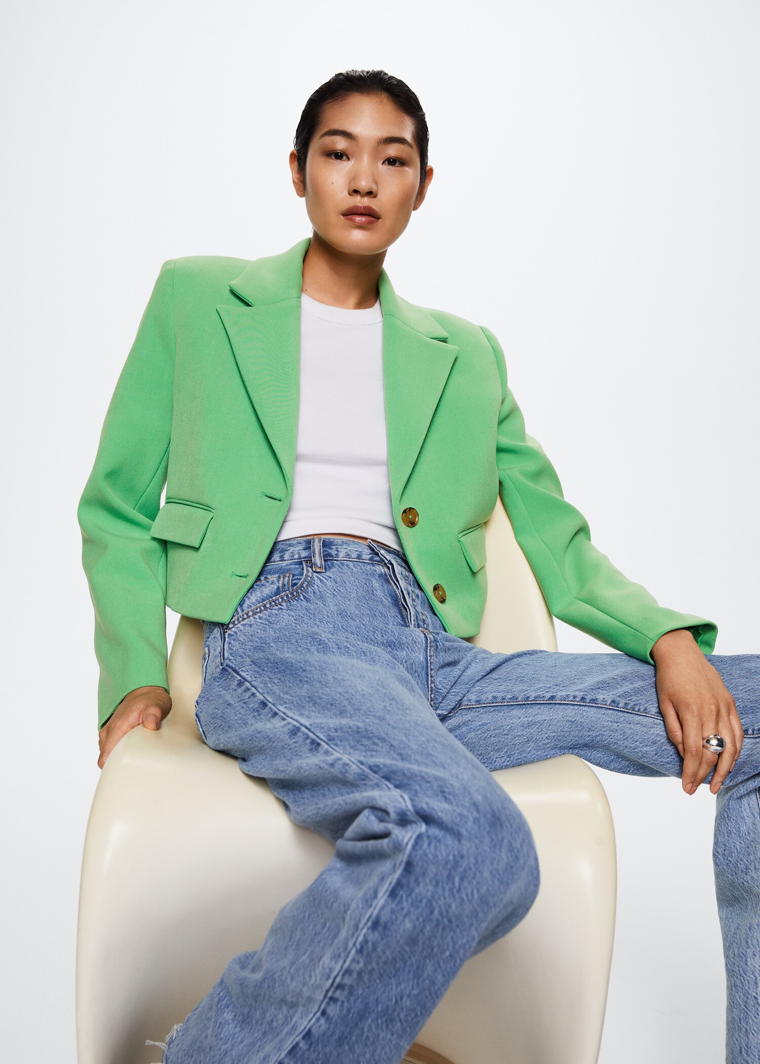 Blazer cropped de botões - Pormenor do artigo 1