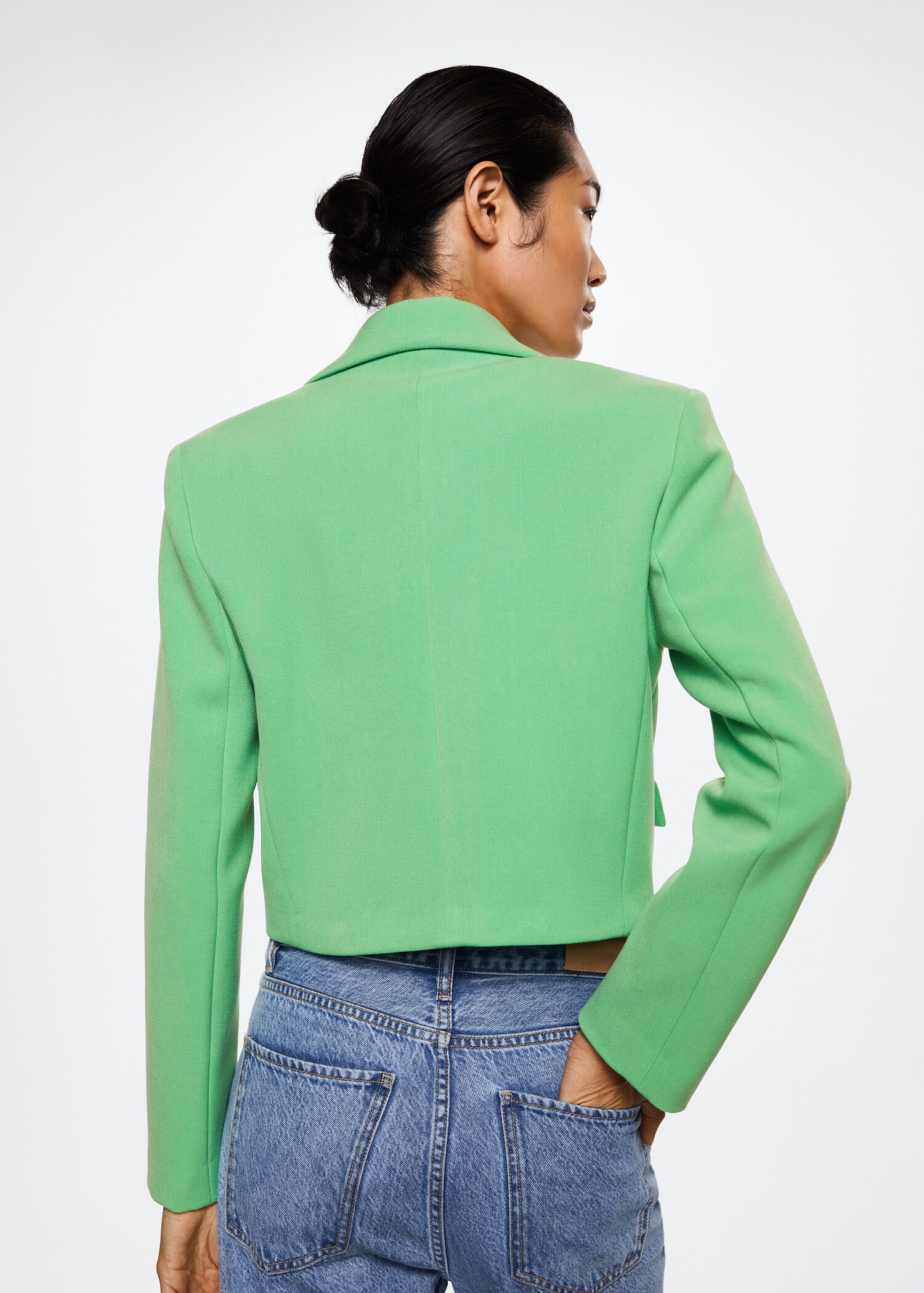 Blazer cropped de botões - Verso do artigo