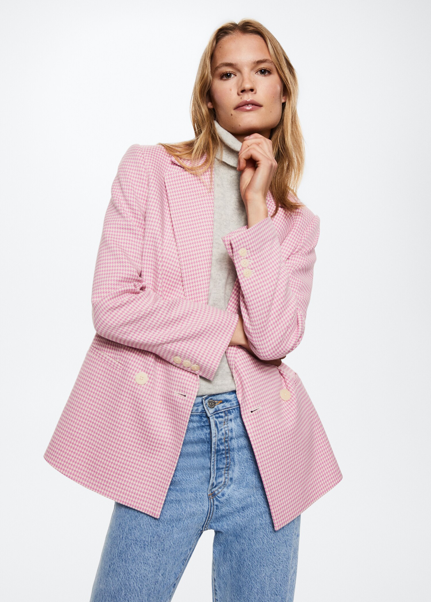 Veste pied-de-poule - Plan moyen