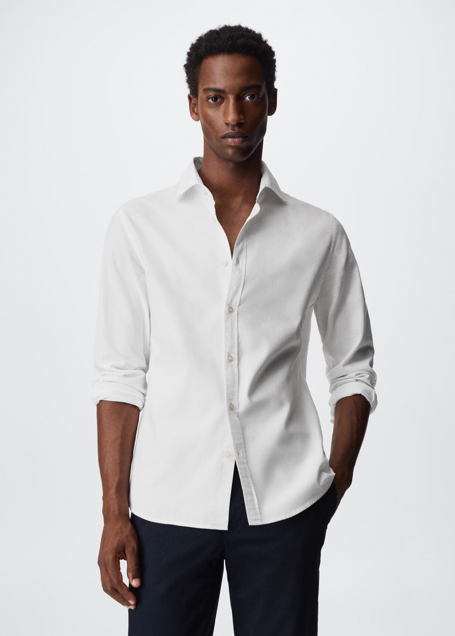 Chemise slim fit tissu oxford - Plan moyen