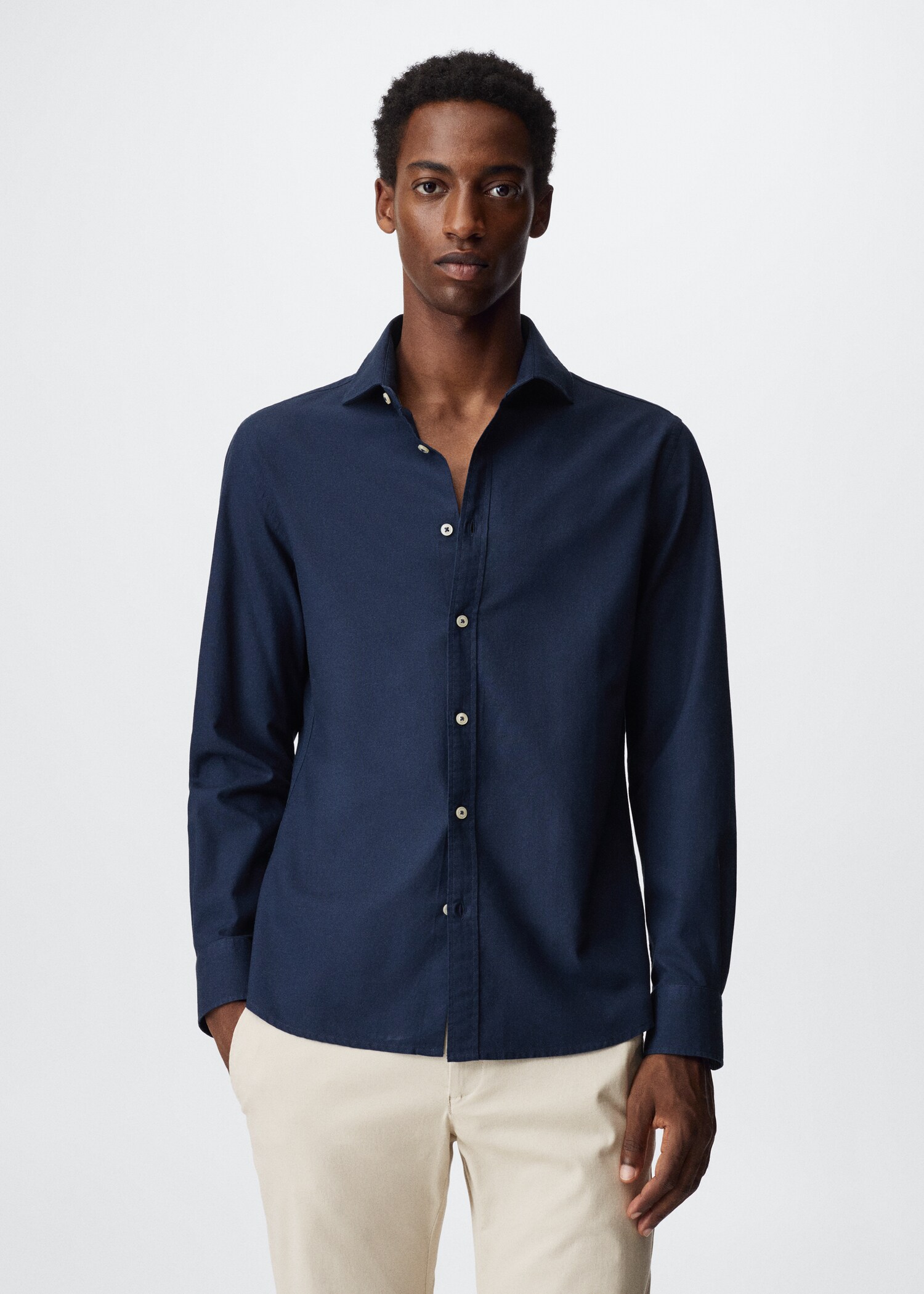 Chemise slim fit tissu oxford - Plan moyen