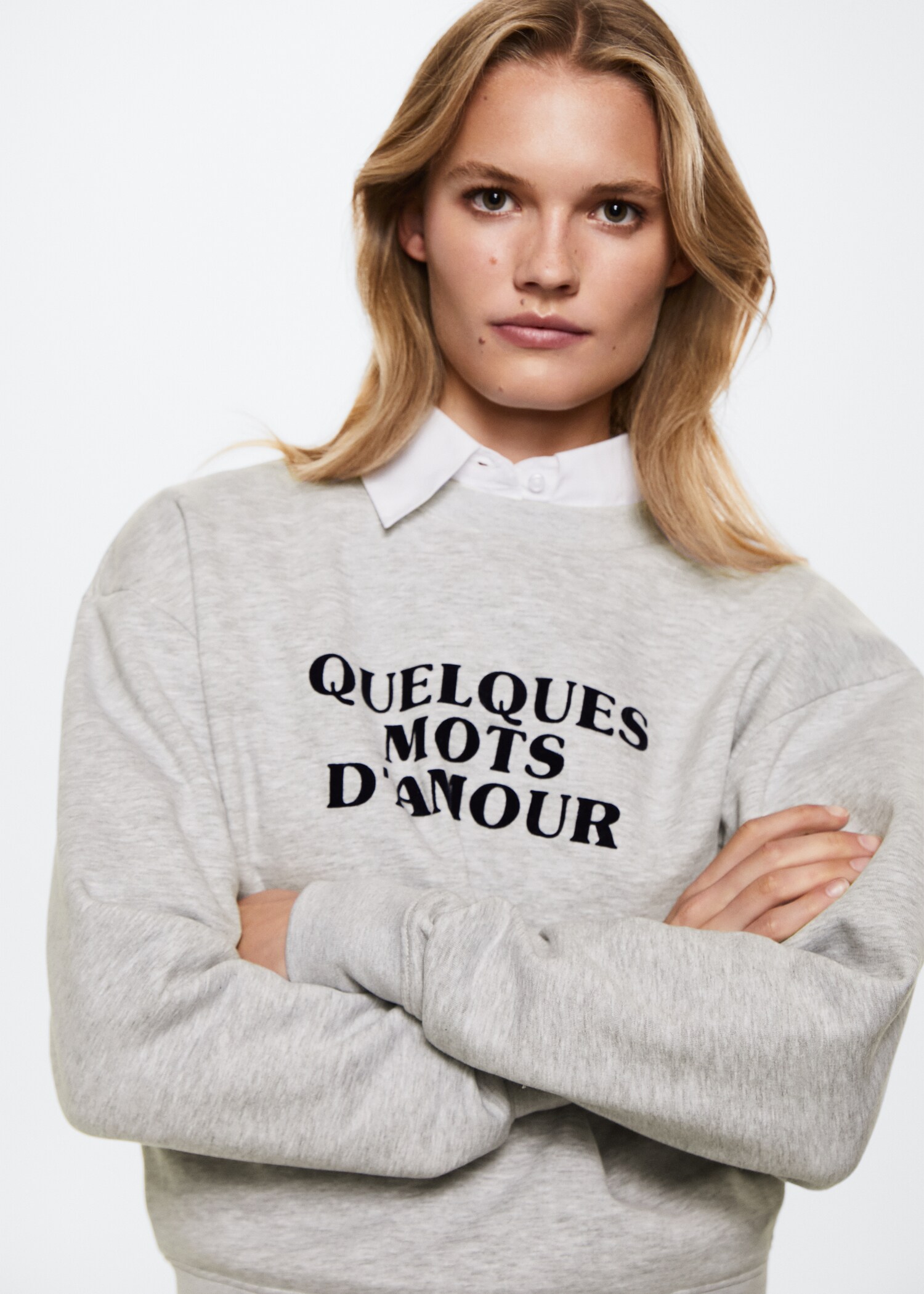 Baumwoll-Sweatshirt mit Aufschrift - Detail des Artikels 1