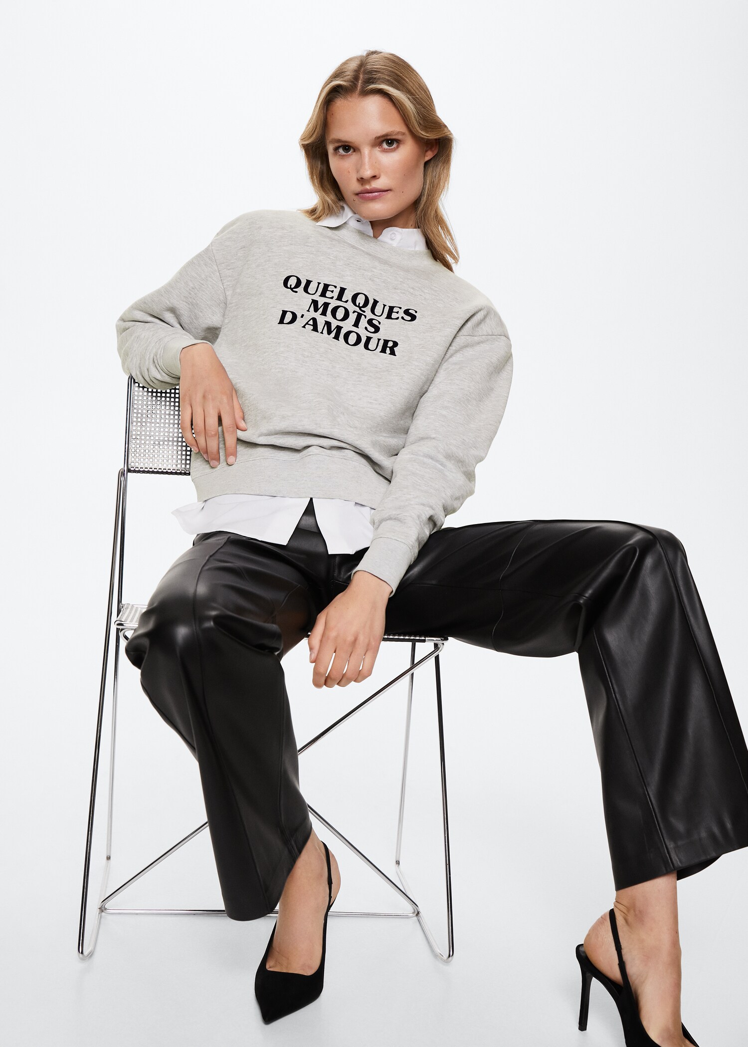Baumwoll-Sweatshirt mit Aufschrift - Detail des Artikels 2