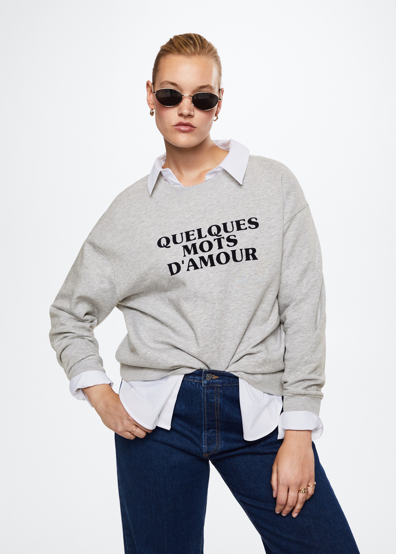 Baumwoll-Sweatshirt mit Aufschrift - Detail des Artikels 5