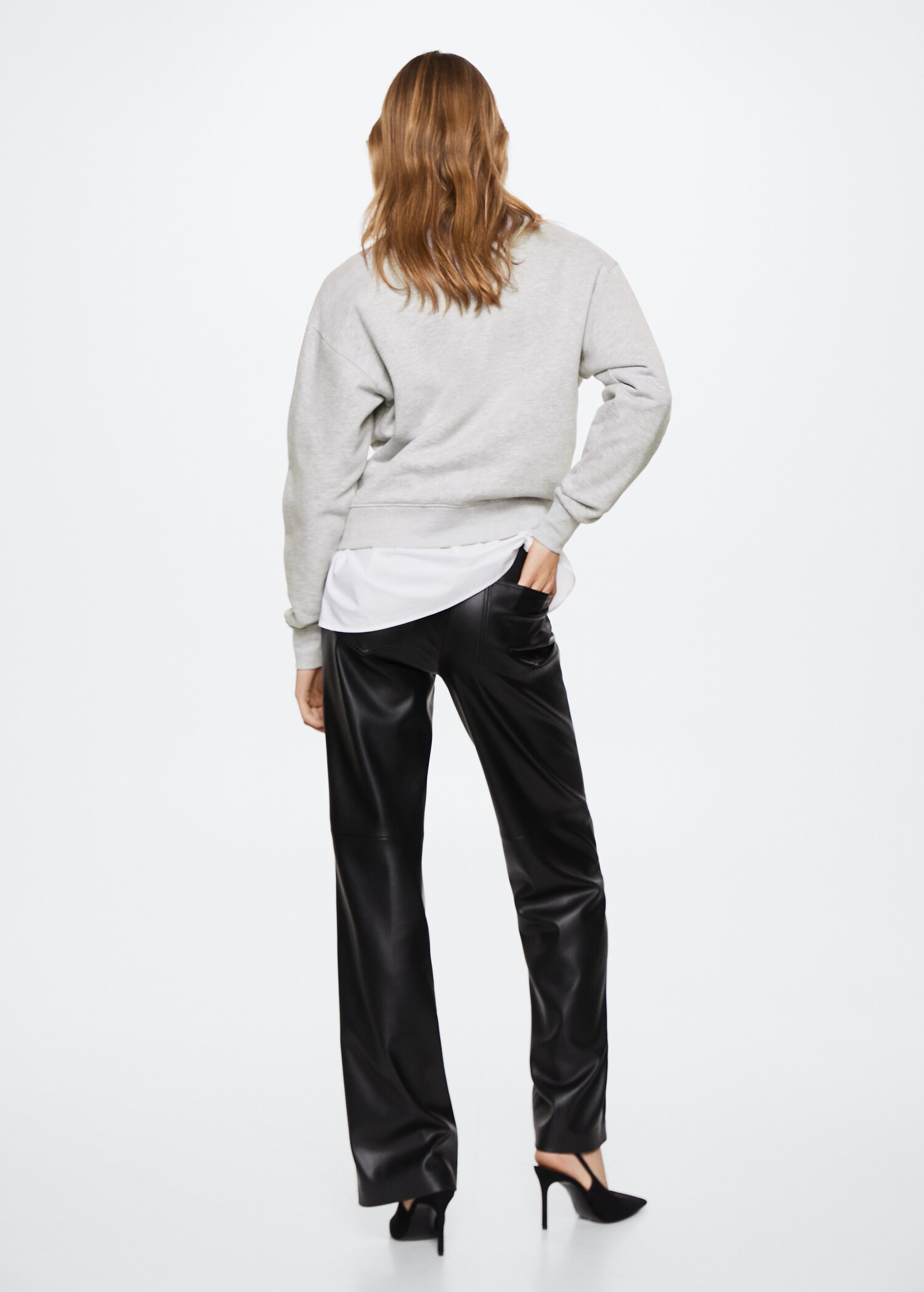 Baumwoll-Sweatshirt mit Aufschrift - Rückseite des Artikels