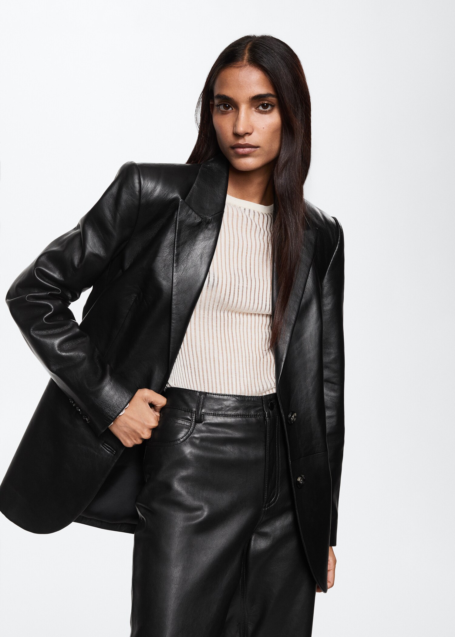 Blazer aus 100 % LWG-Leder - Mittlere Ansicht