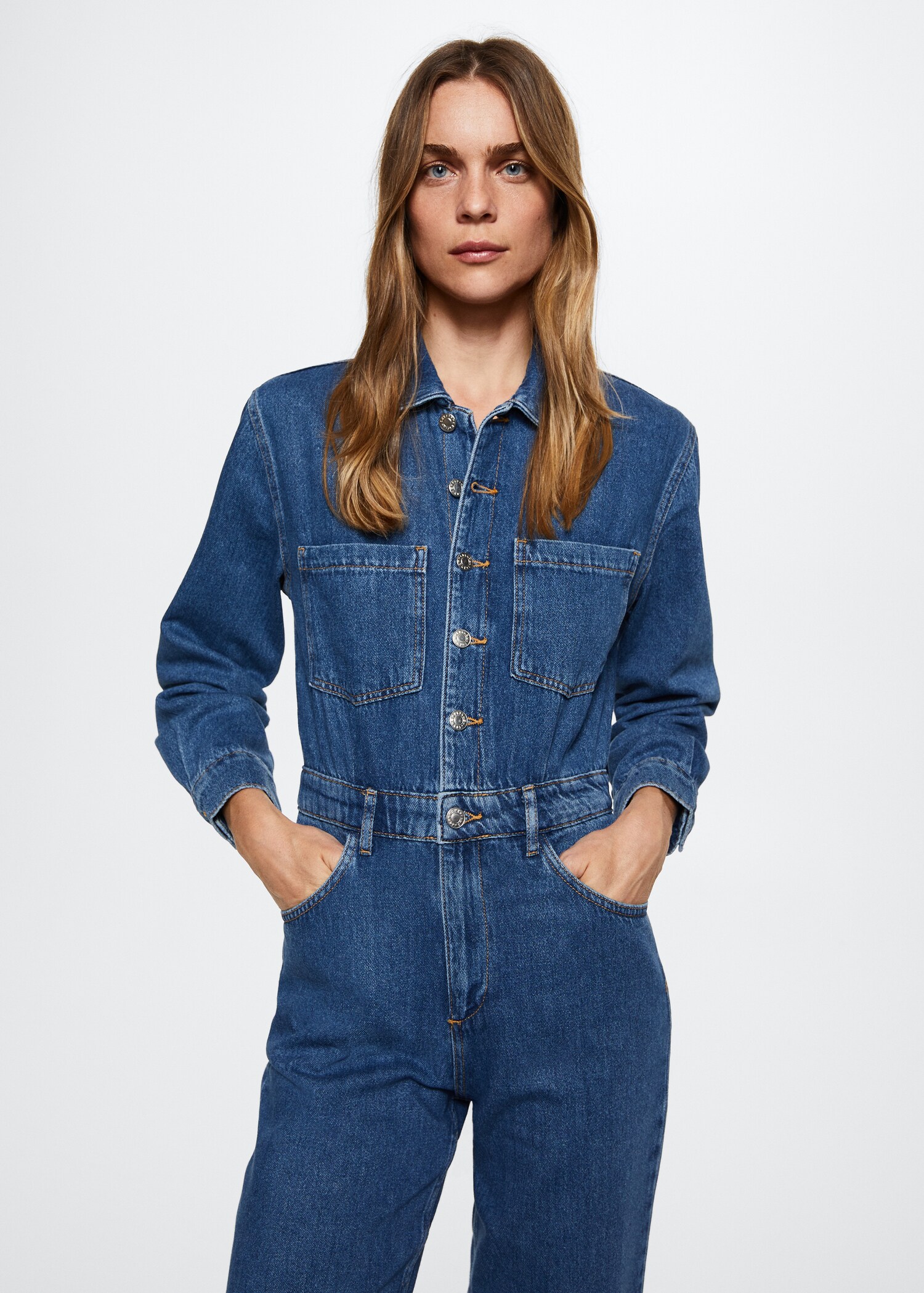 Ολόσωμη φόρμα μακριά denim - Μεσαίο πλάνο