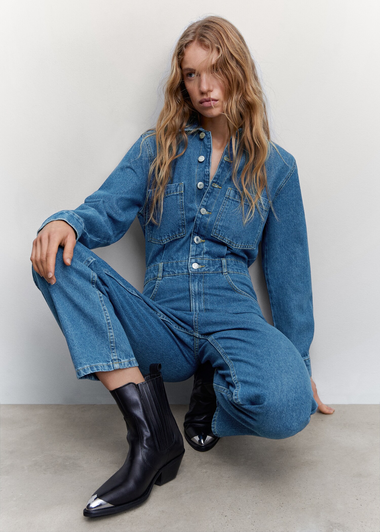 Ολόσωμη φόρμα μακριά denim - Λεπτομέρεια του προϊόντος 6
