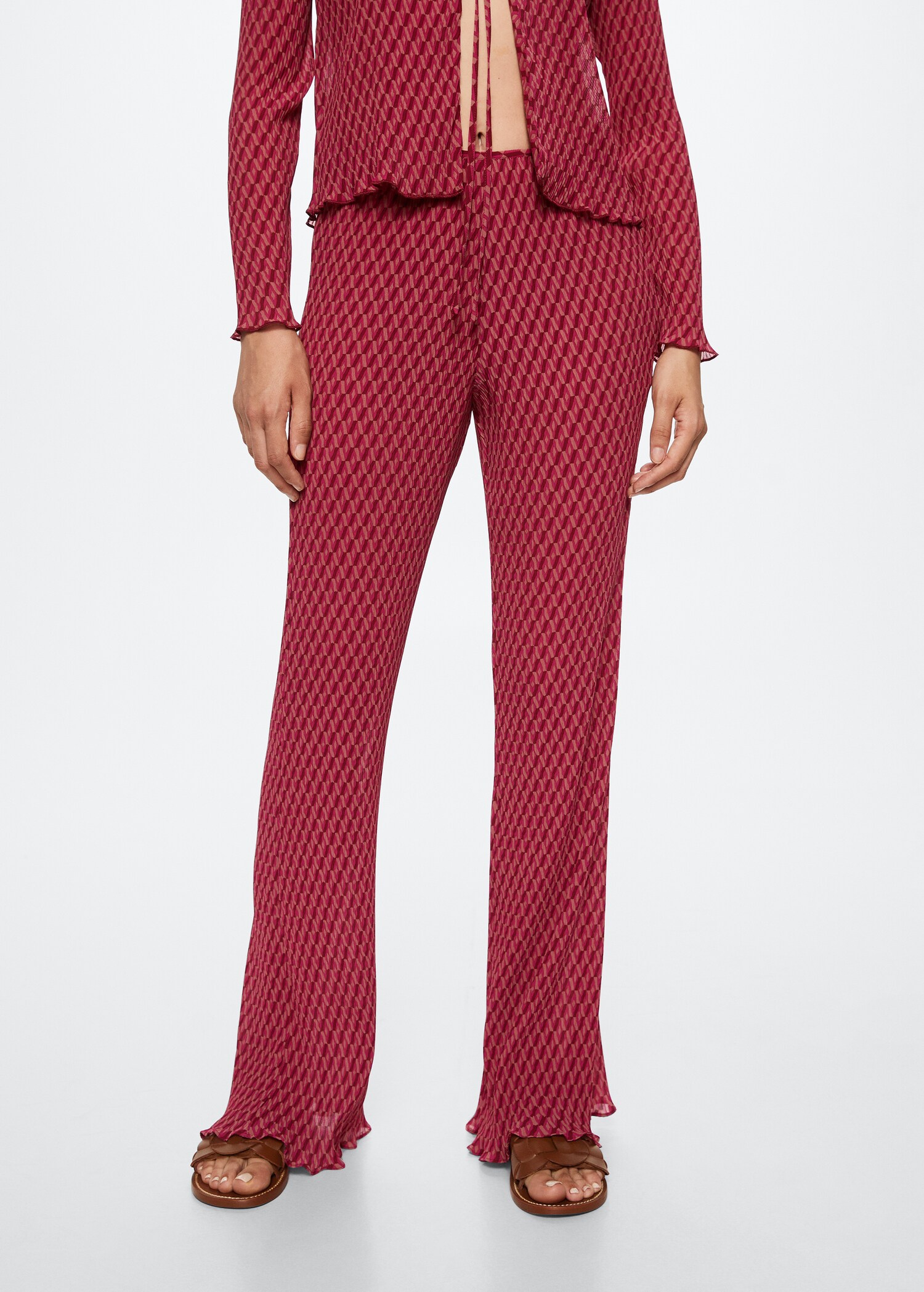 Straight textured trousers - Medium plane