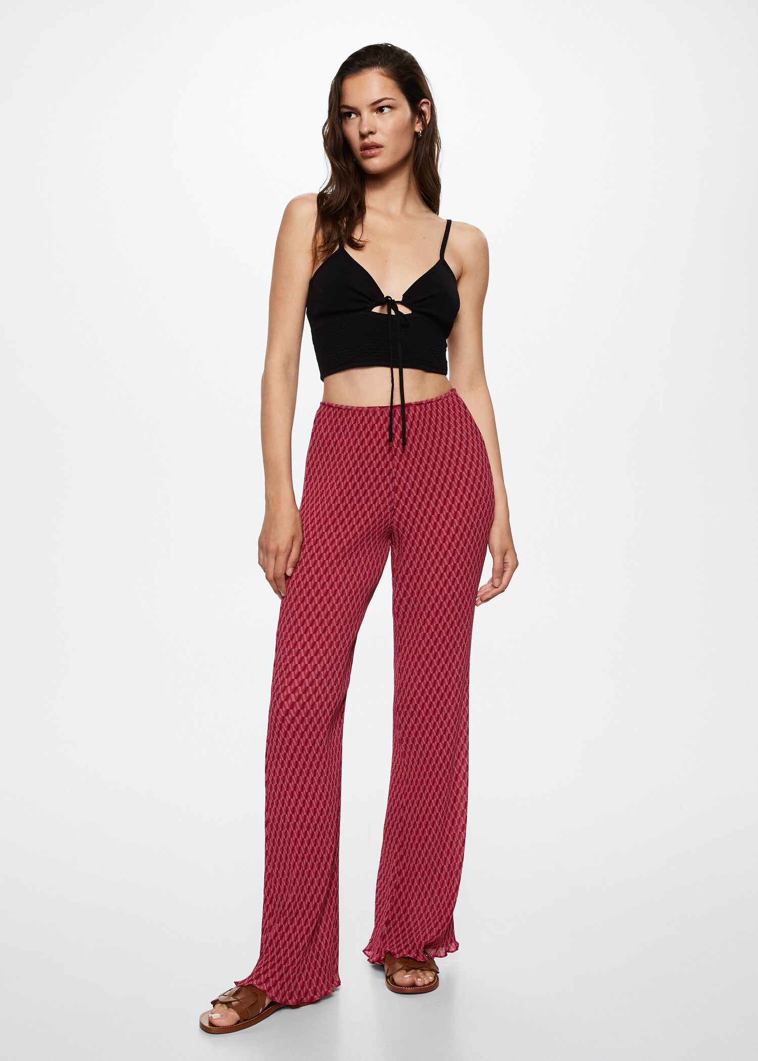 Straight textured trousers - Details of the article 2