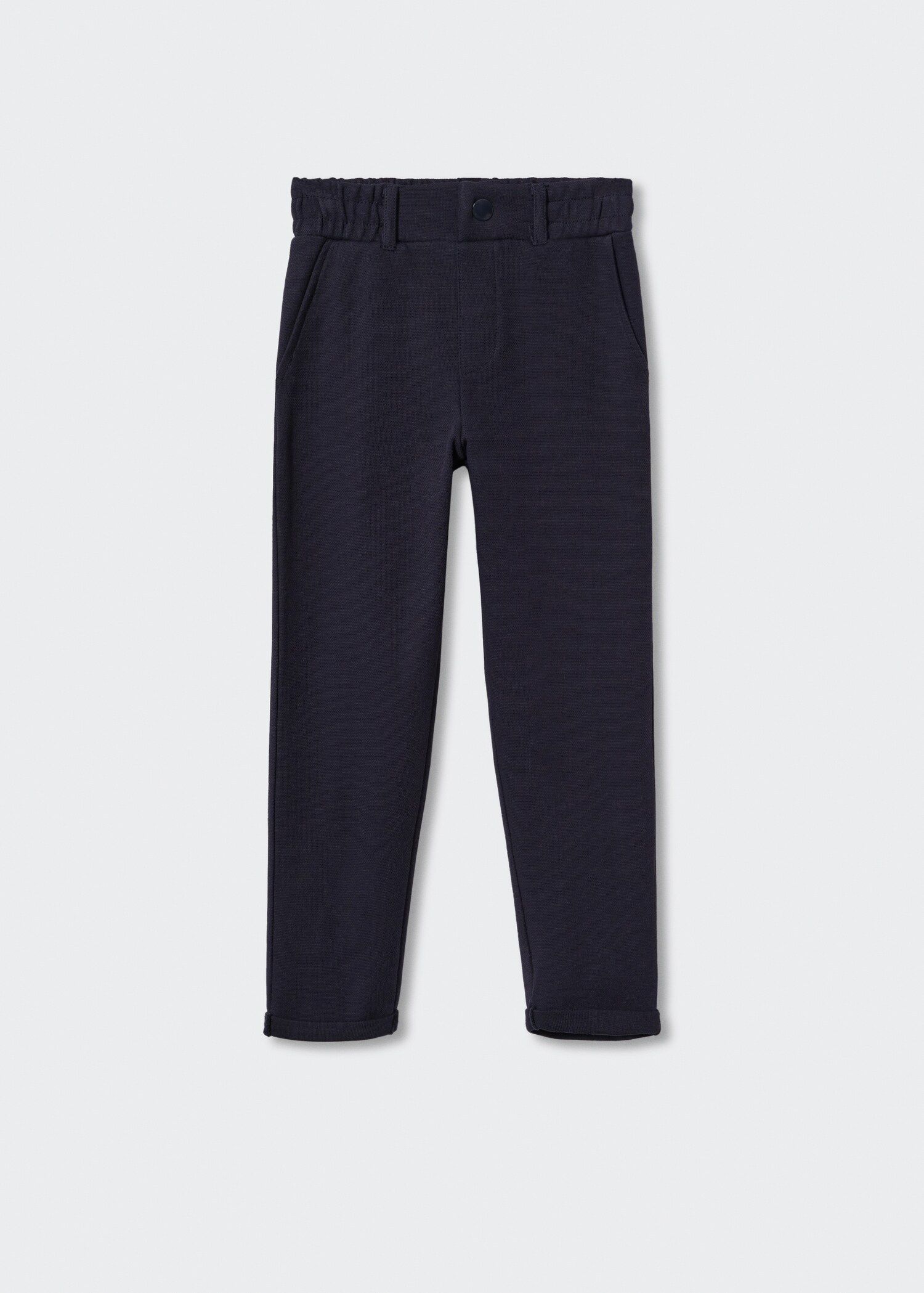 Straight trousers with elastic waist - Article without model