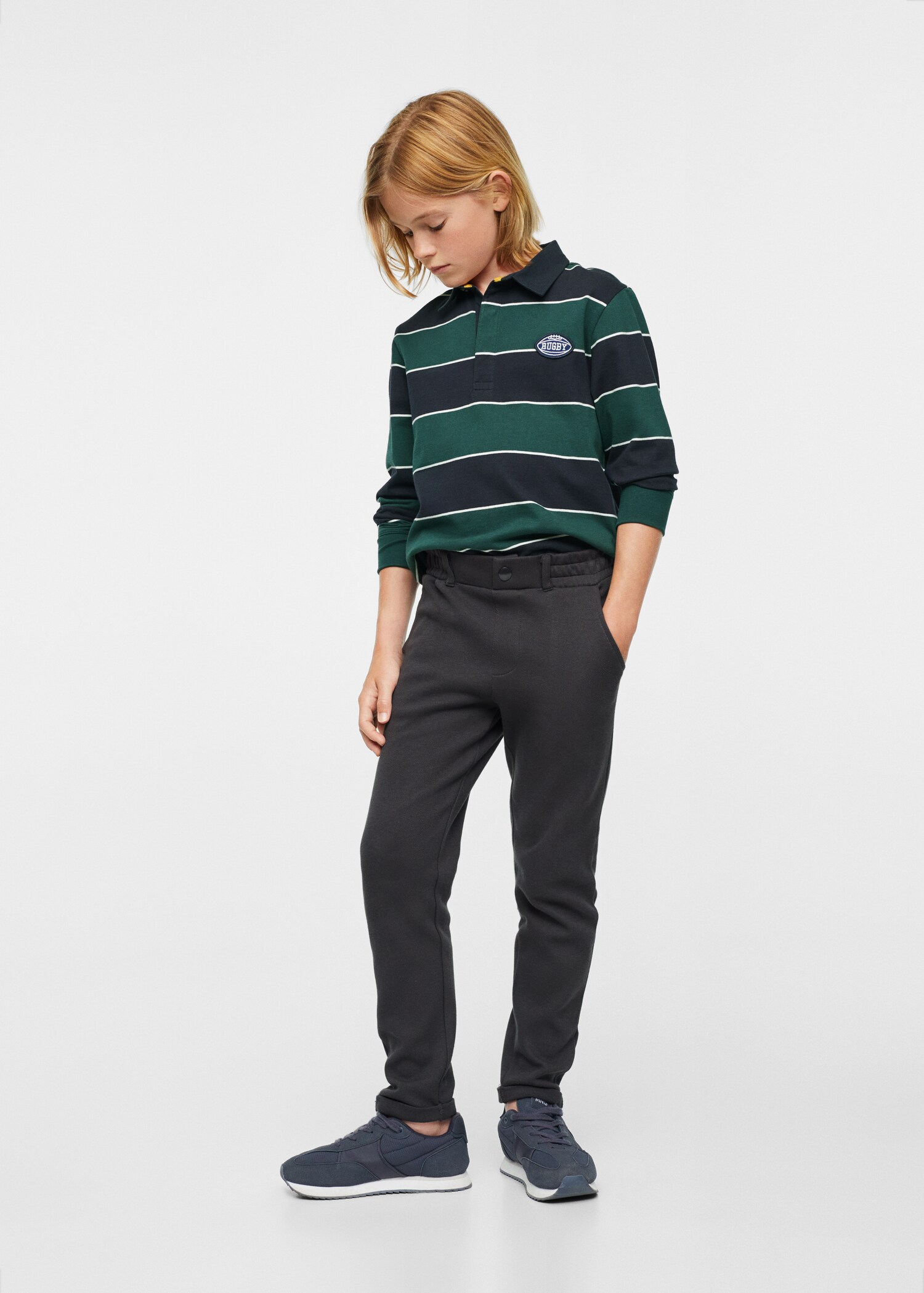 Straight trousers with elastic waist - Medium plane
