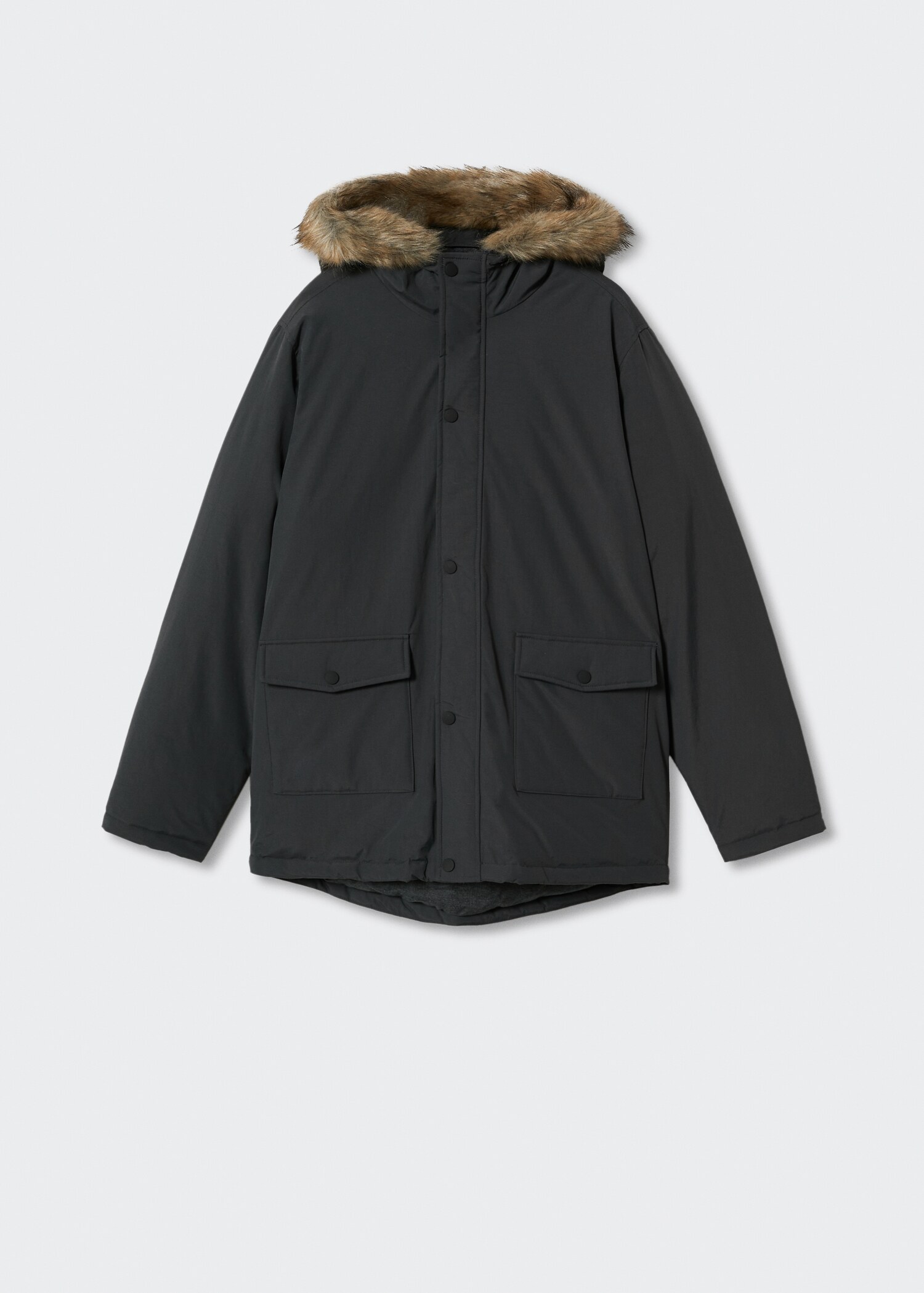 Faux fur hood coat - Article without model