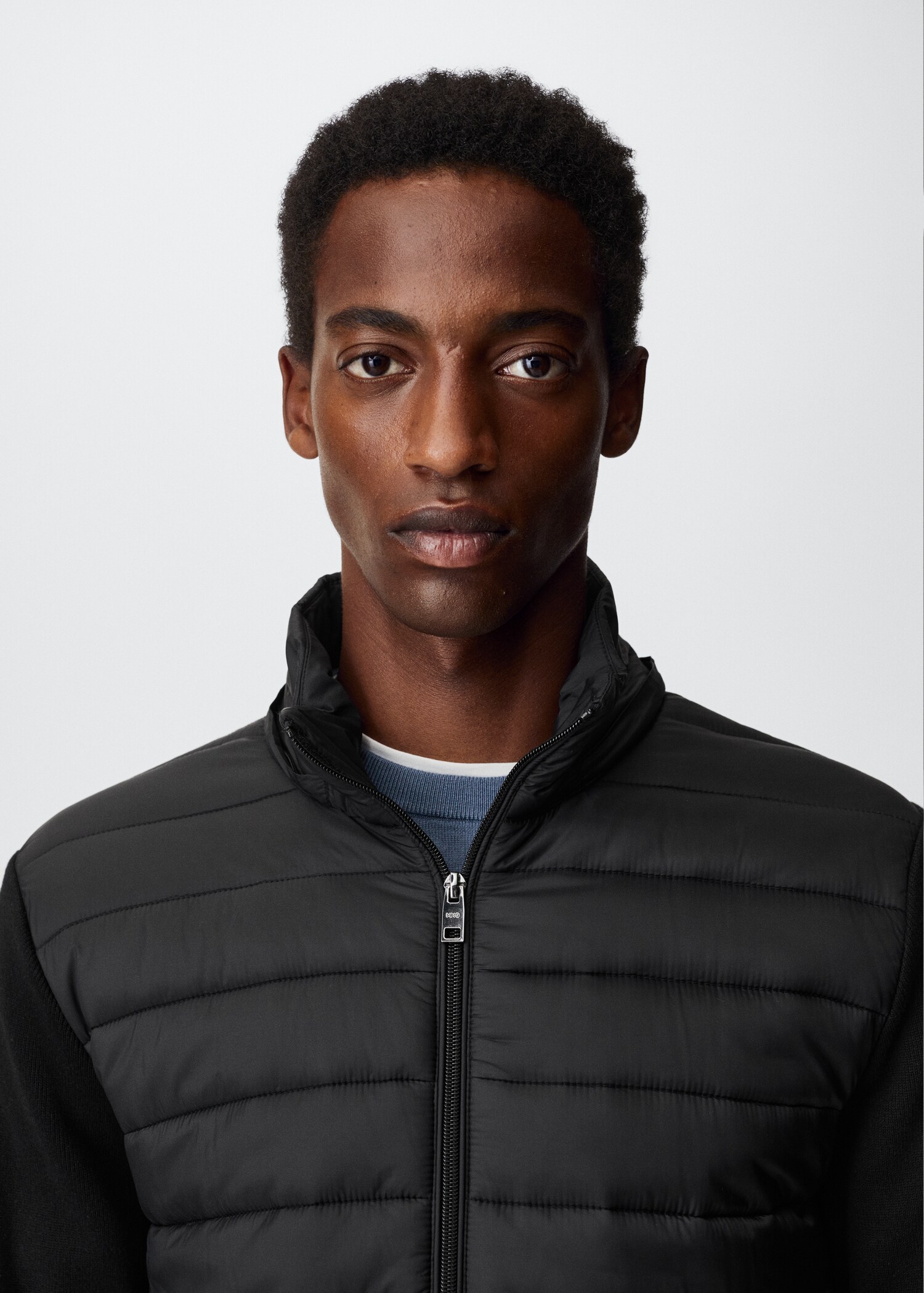 Padded jacket with knit sleeves - Details of the article 4